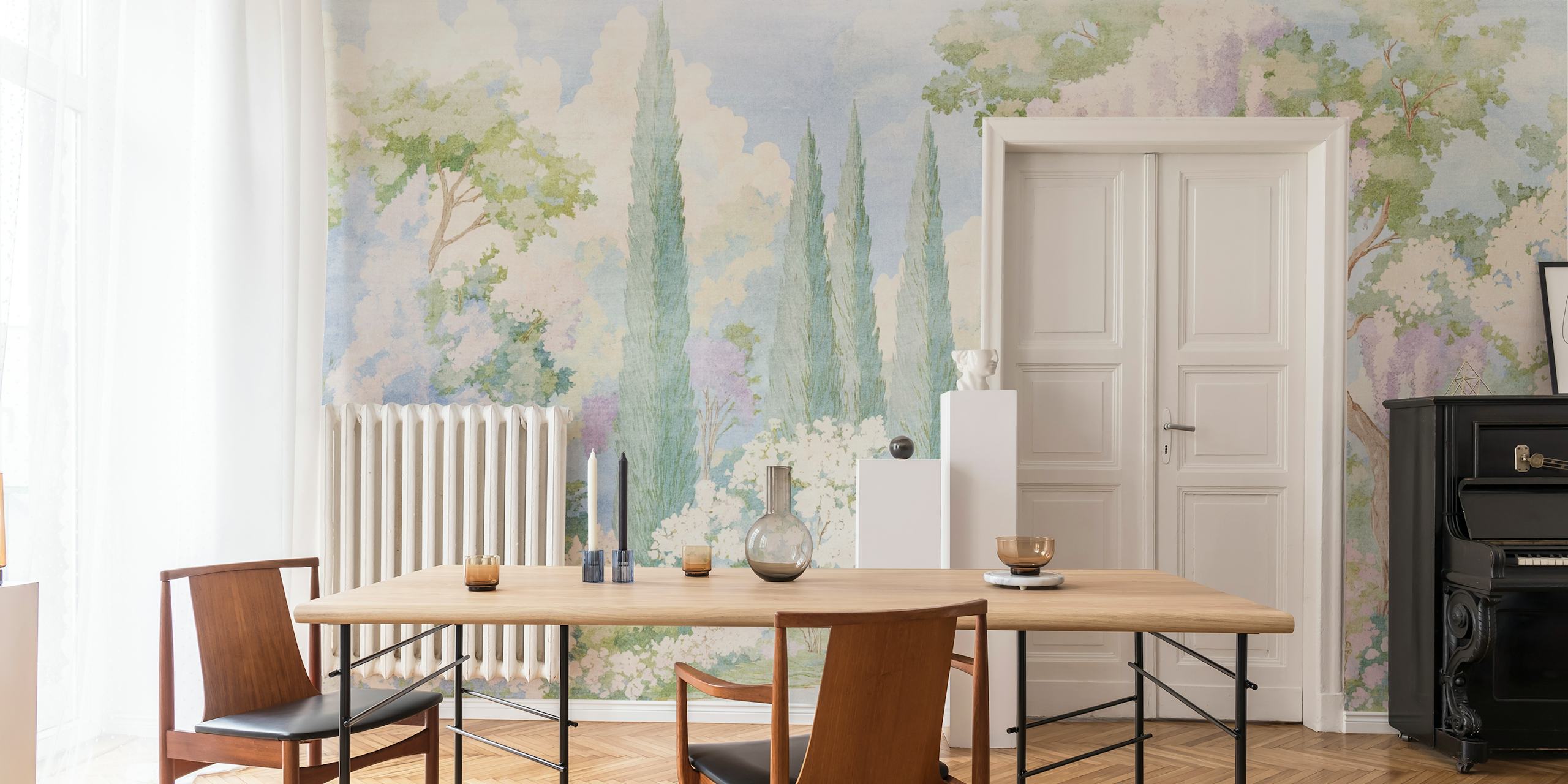 Pastel Dreamy Garden behang in een kamer
