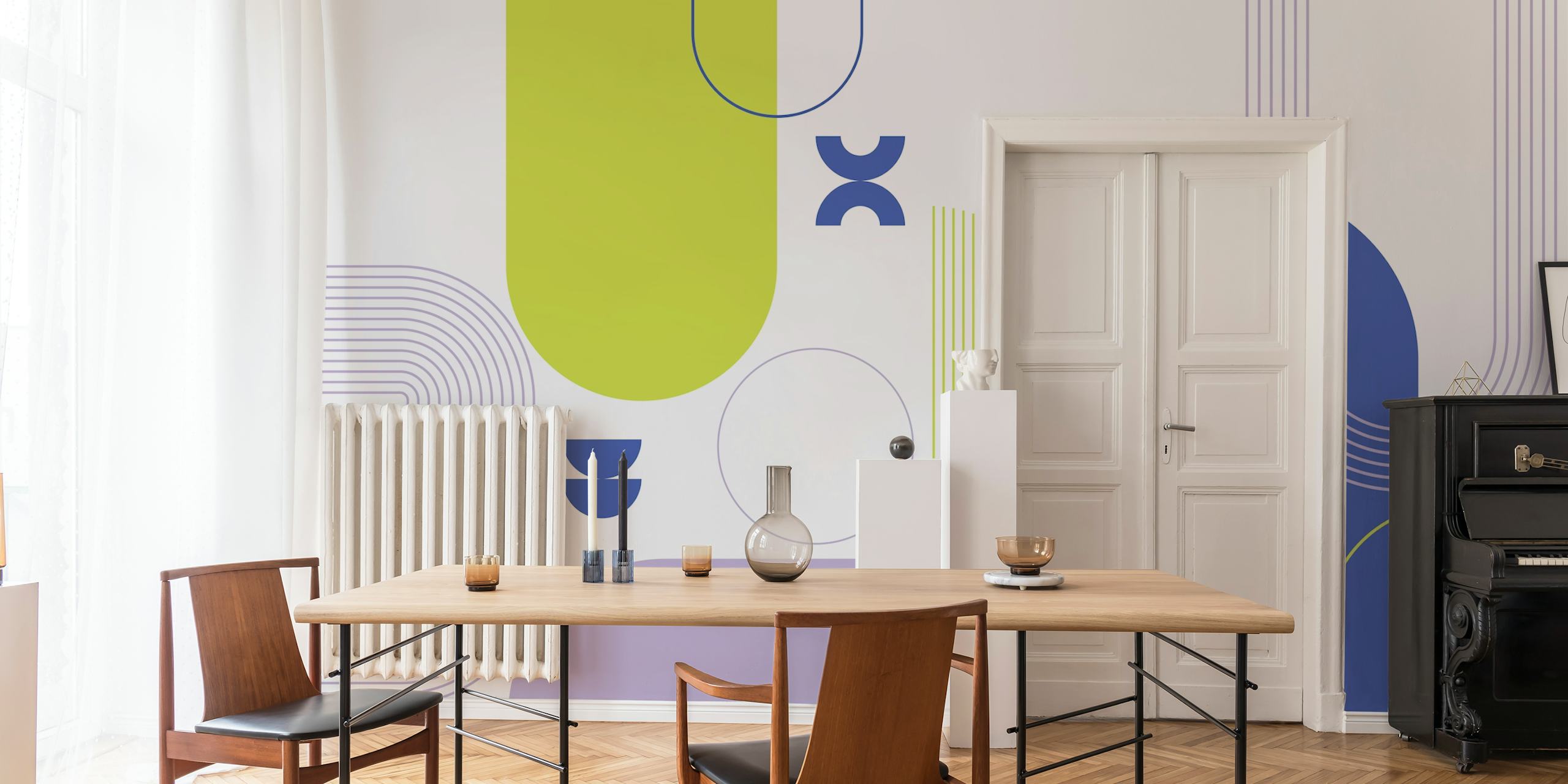 Bold Geometric Minimalism tapet i et værelse