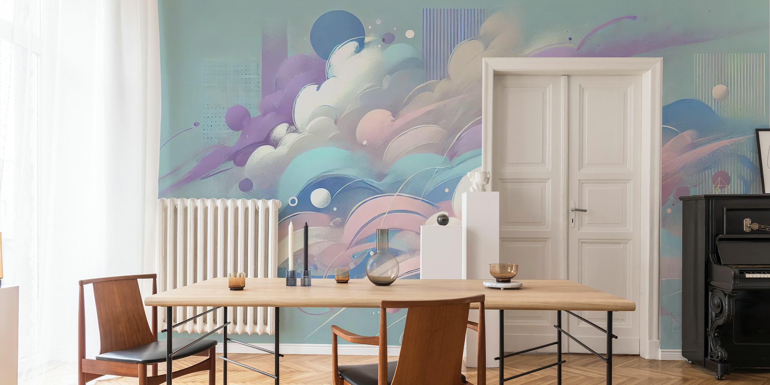 Graffiti: Pastel Drift papel de parede em um quarto