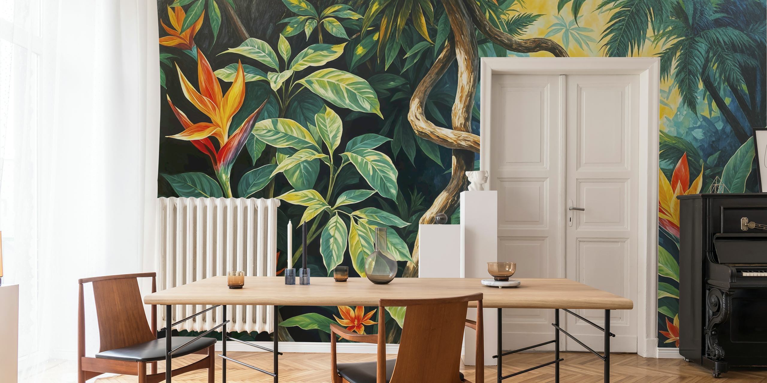 Tropical Jungle Paradise papier peint dans une pièce