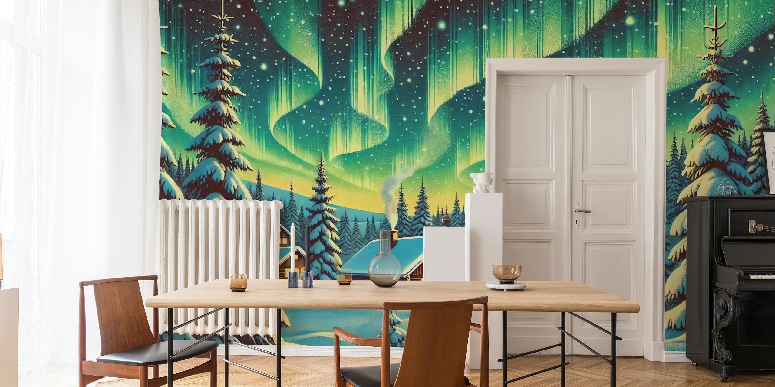Vintage Lapland wallpaper in einem gemütlichen Ambiente