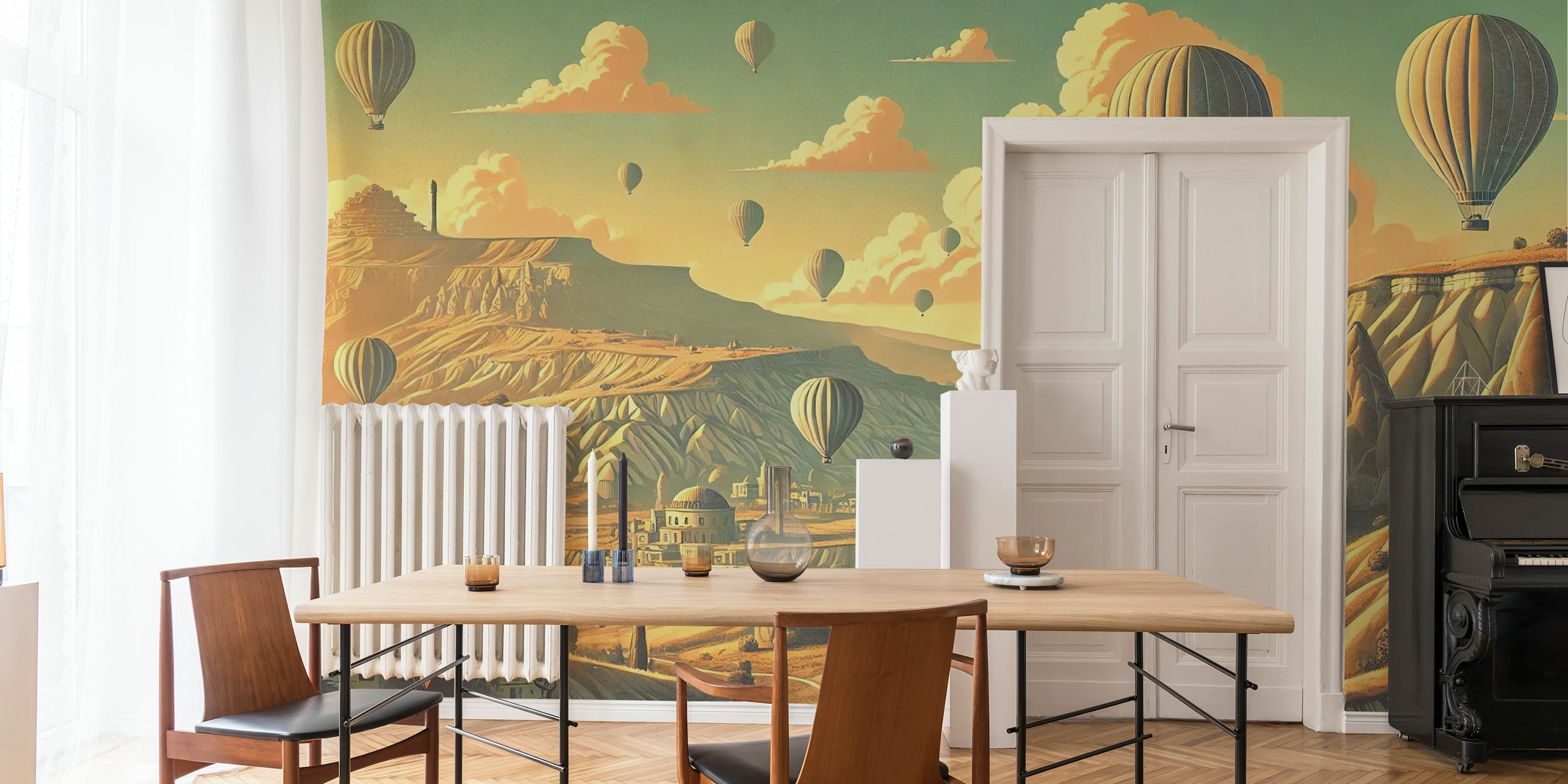 Papel de parede Vintage Turkey Cappadocia em um quarto
