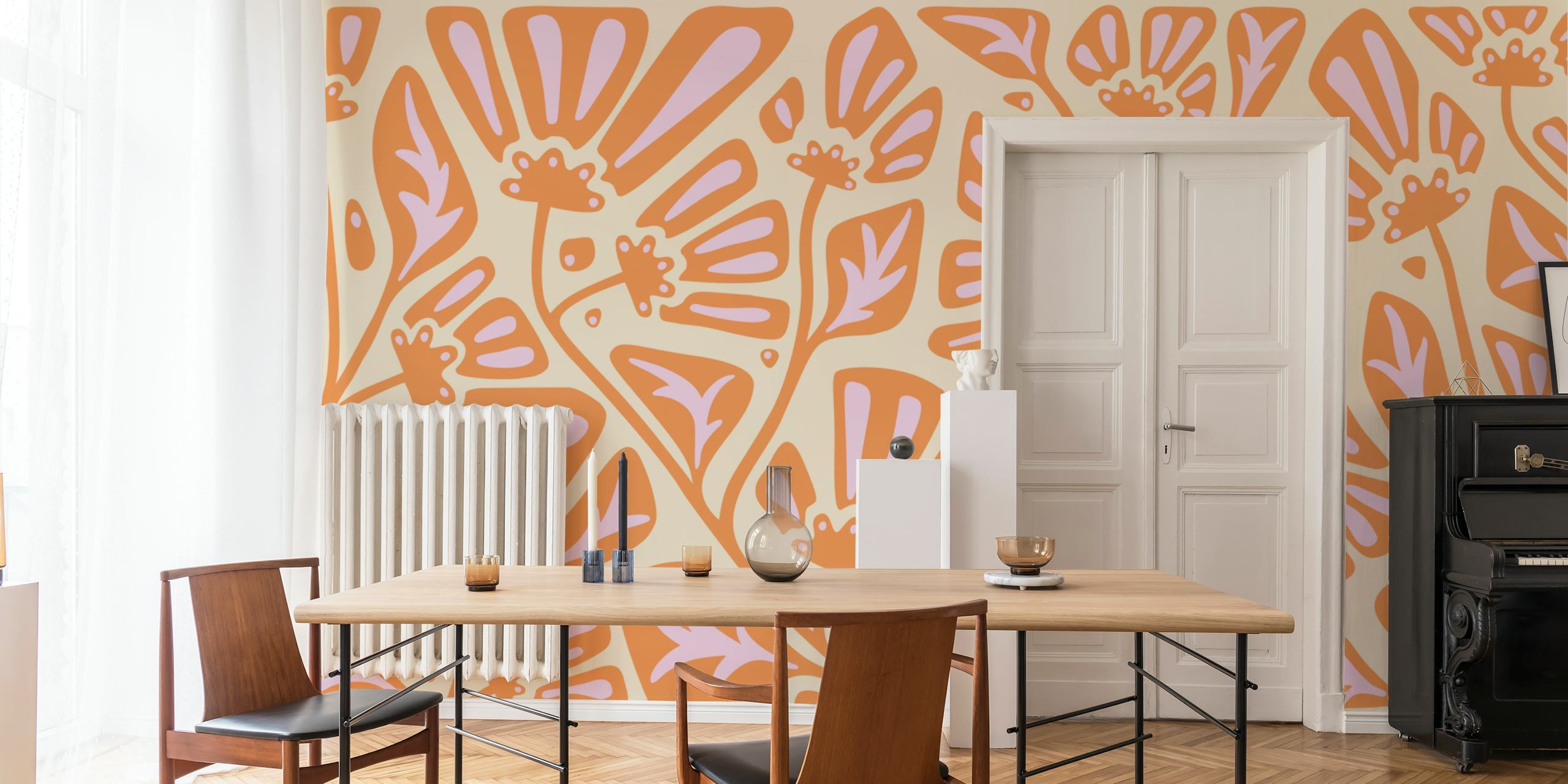 Abstract groovy flowers wallpaper u sobi