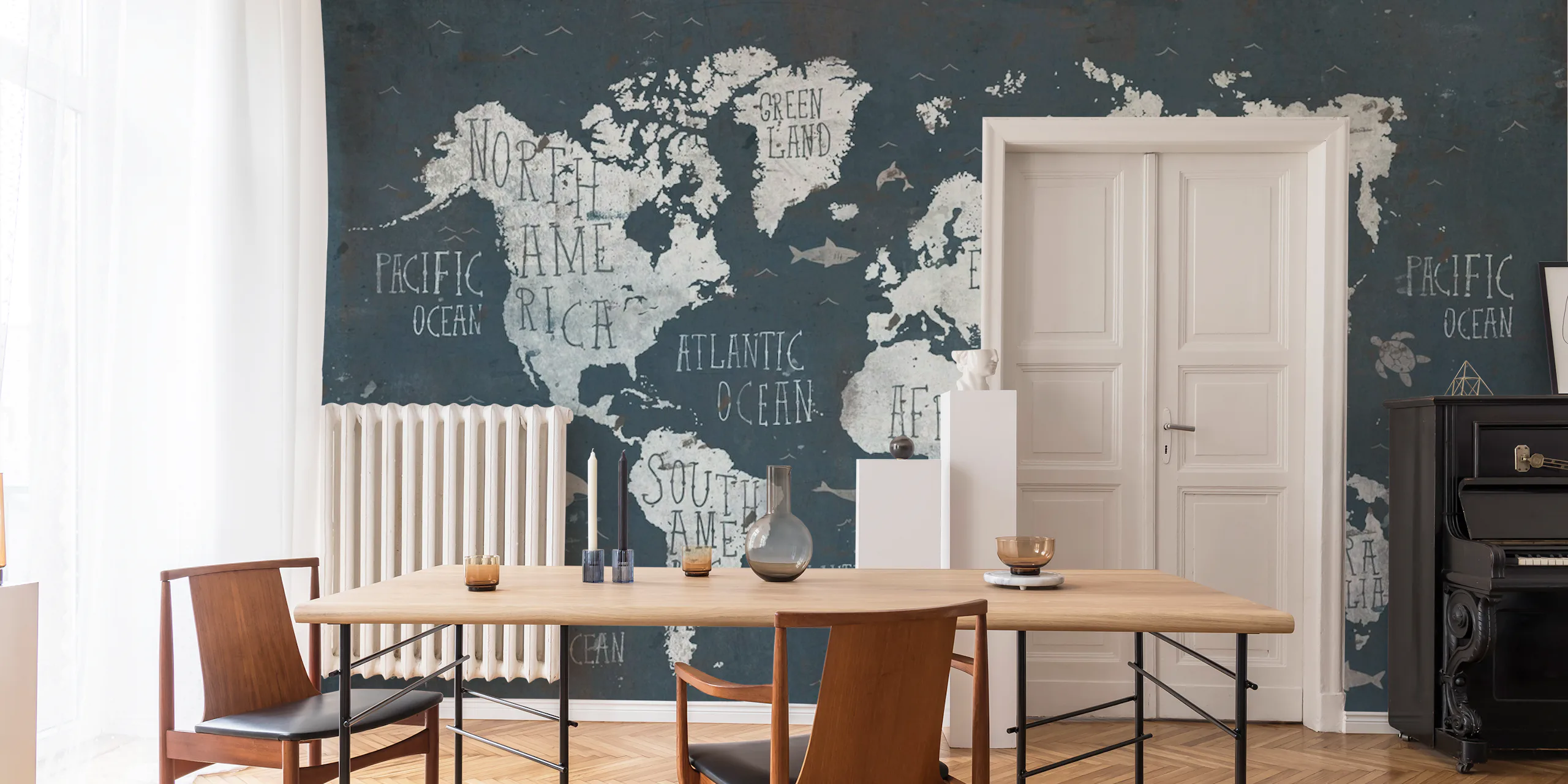 Rusty World Map Wallpaper | Happywall