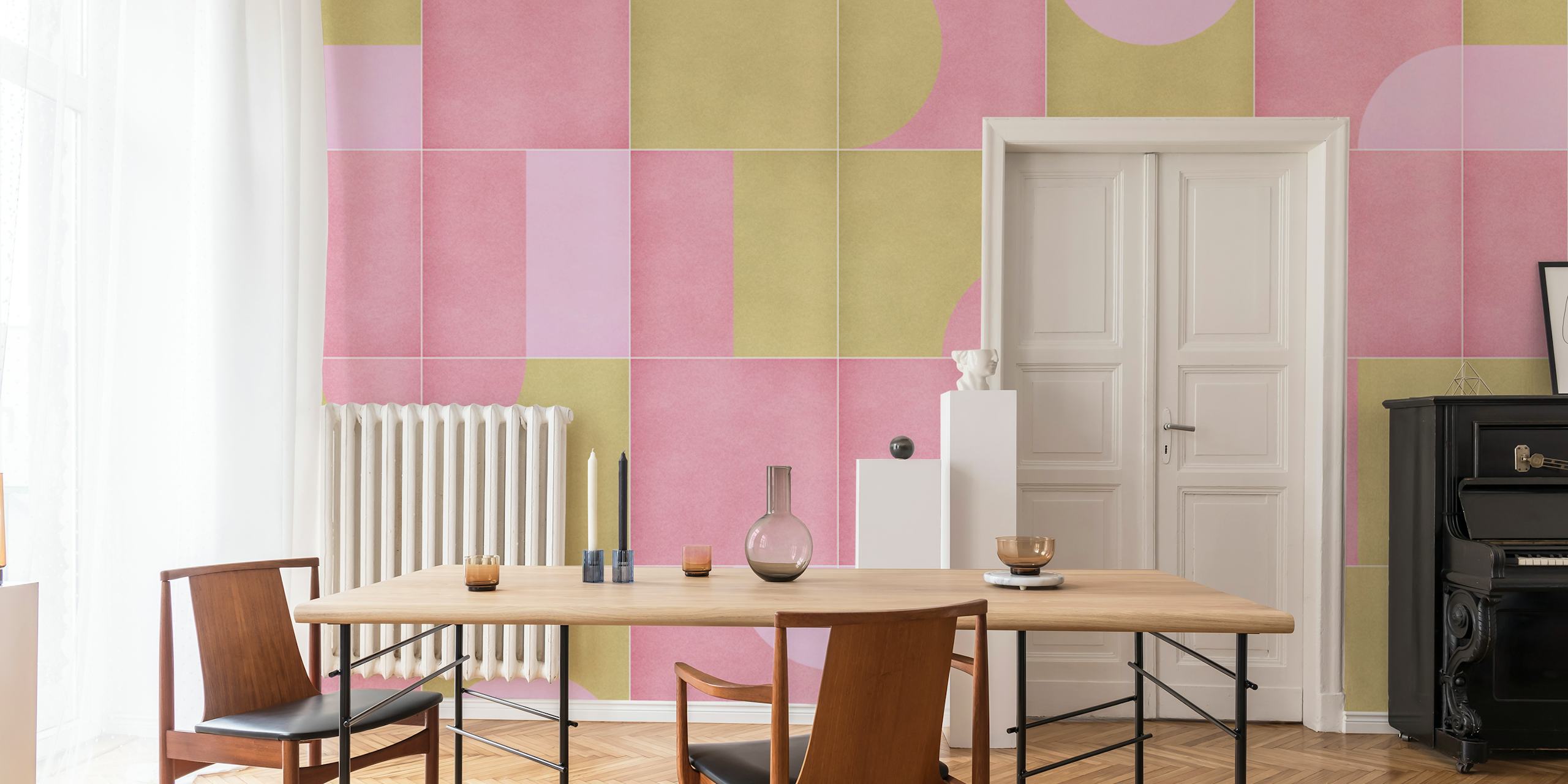 Papier peint Retro Tiles 15 dans une pièce moderne