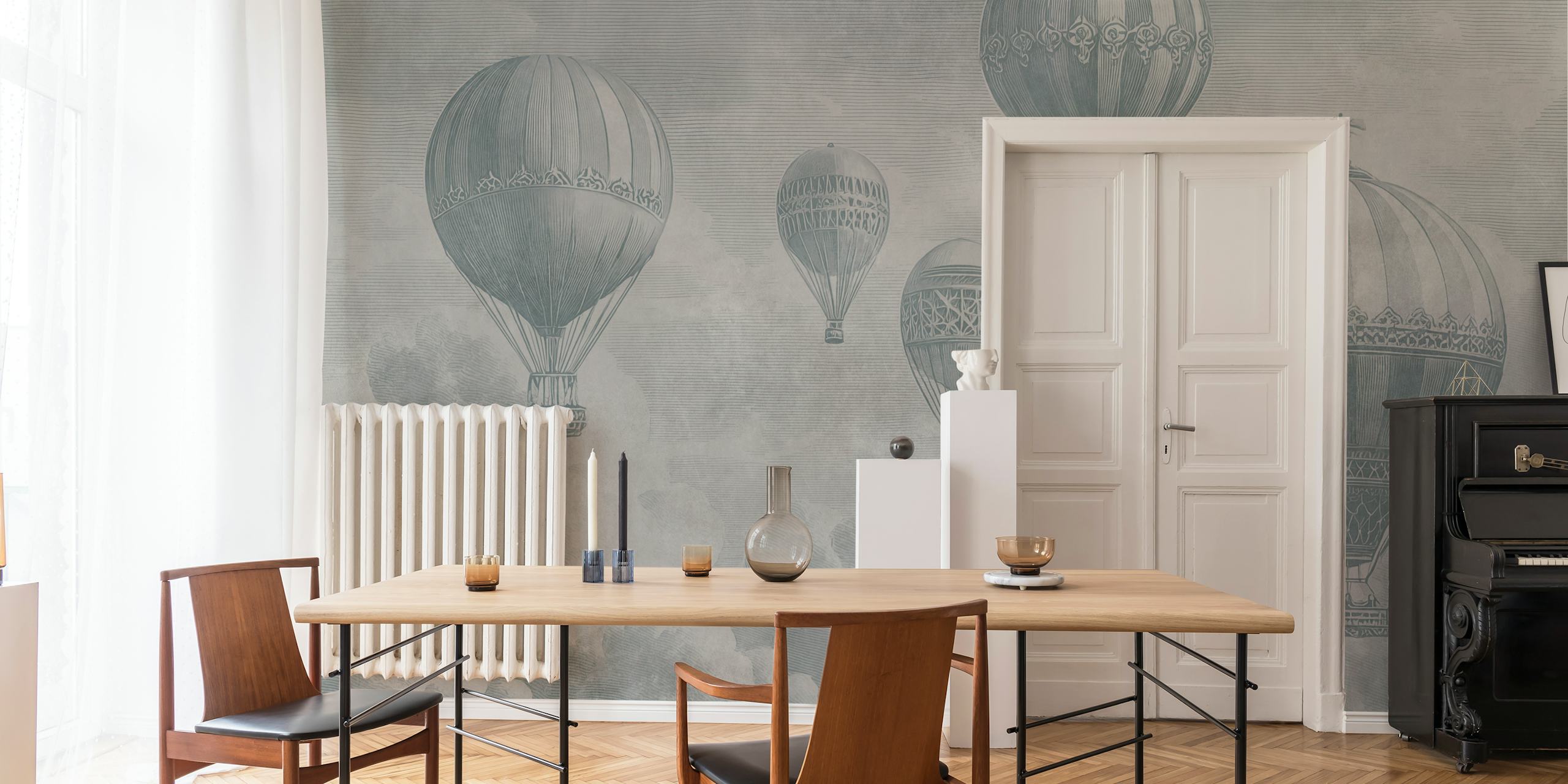 Above the Clouds - Teal tapetdesign