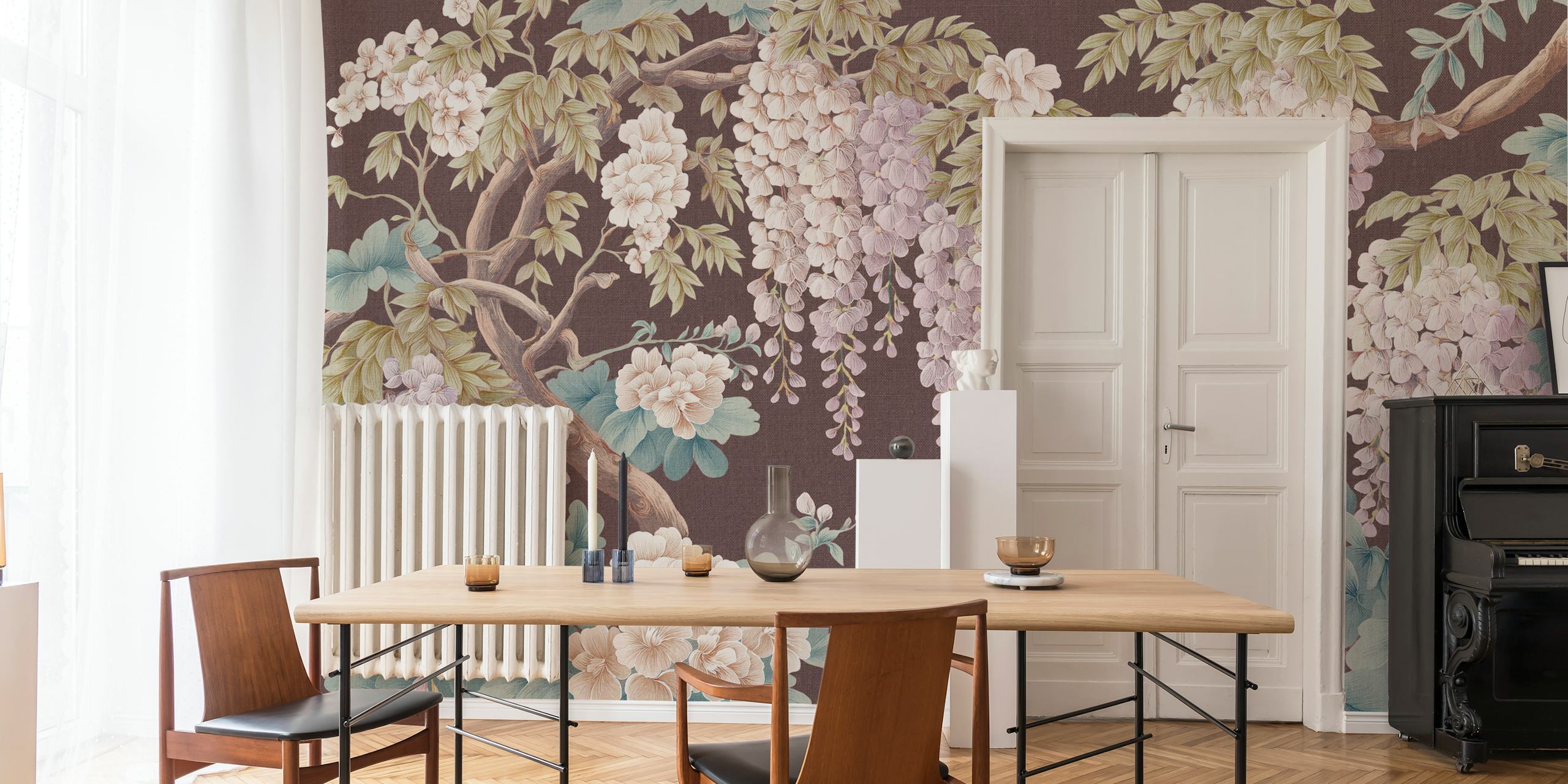 Imperial Wosteria Art Dark Brown tapet i et rom