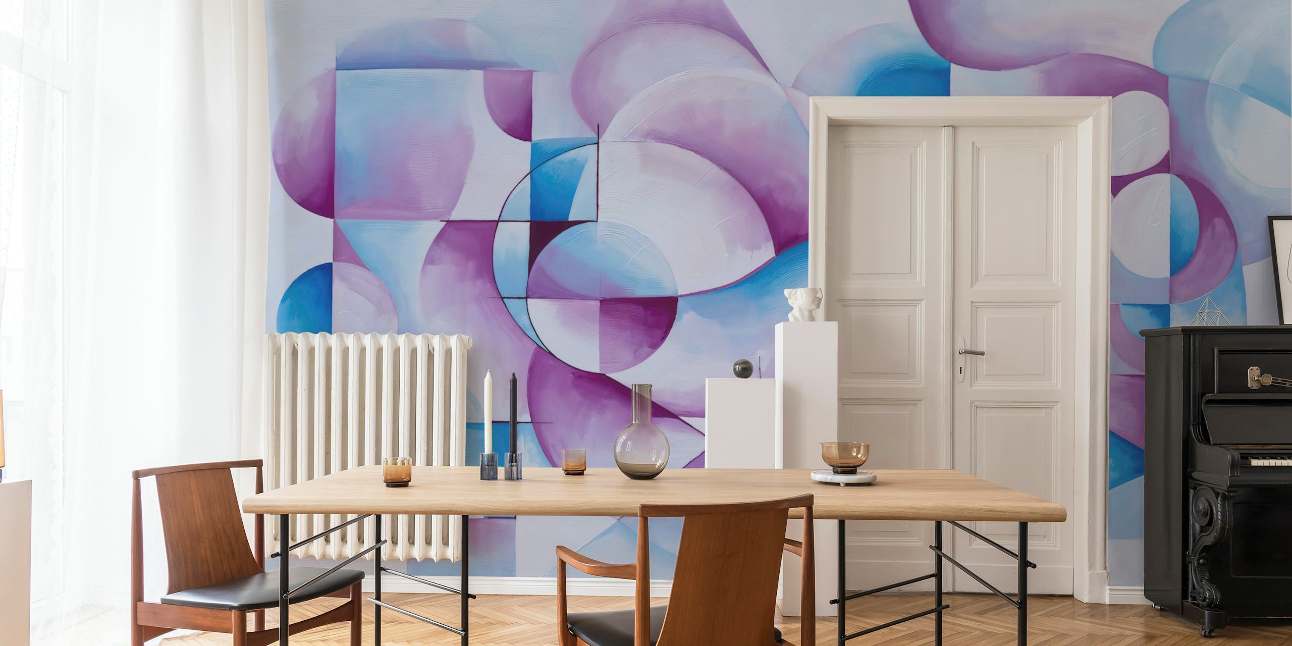 Purple and blue harmony wallpaper in a room