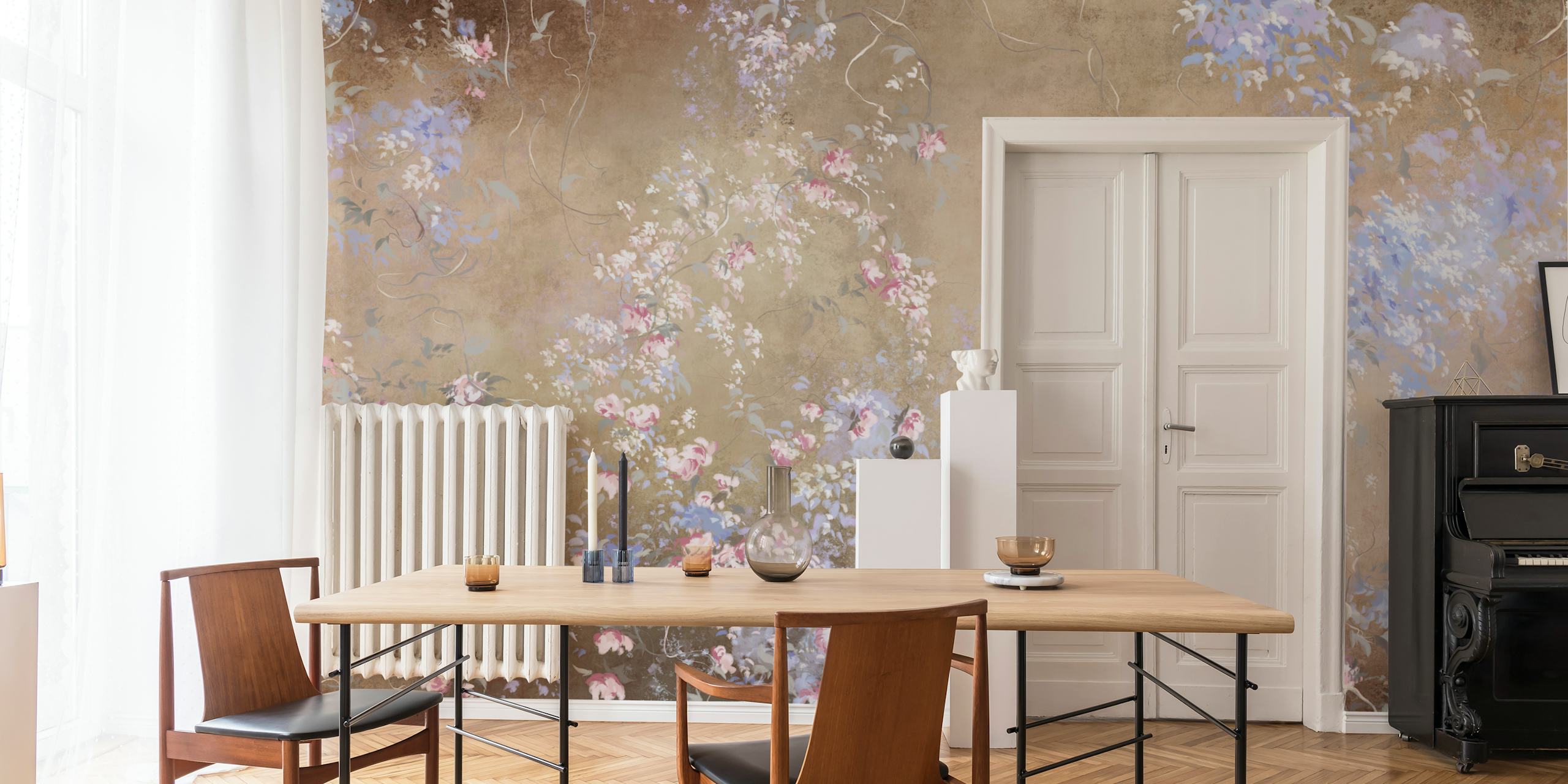 Romantic garden 6 papel de parede em um quarto