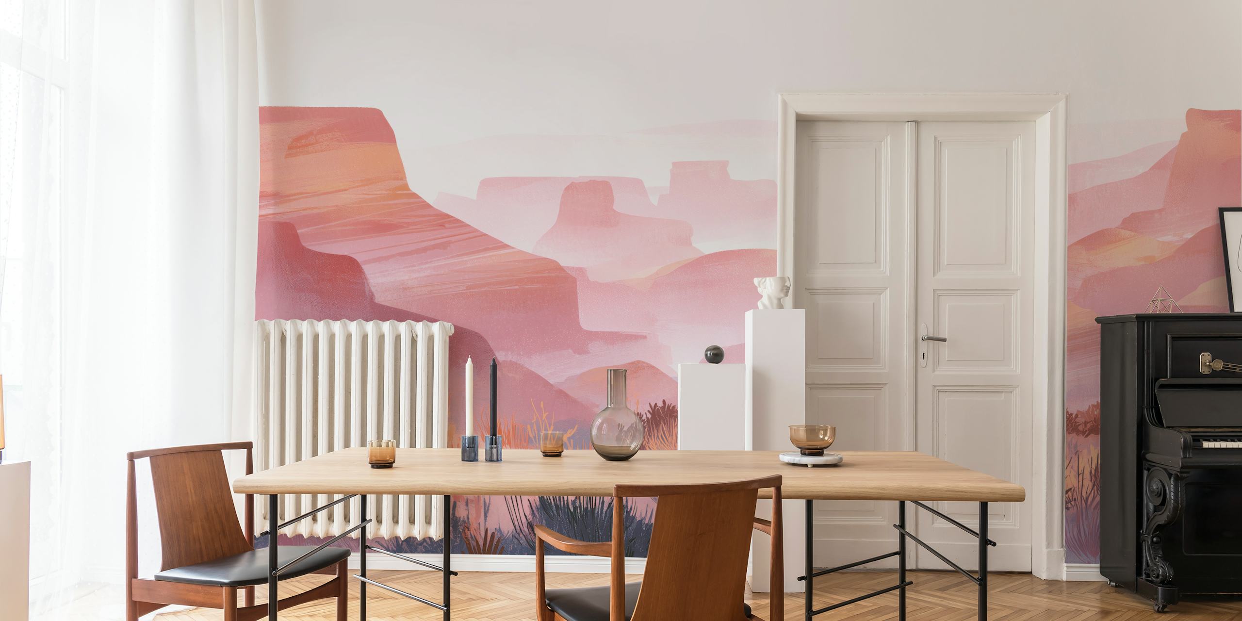 Pastel Sunset Canyon wallpaper i et rum
