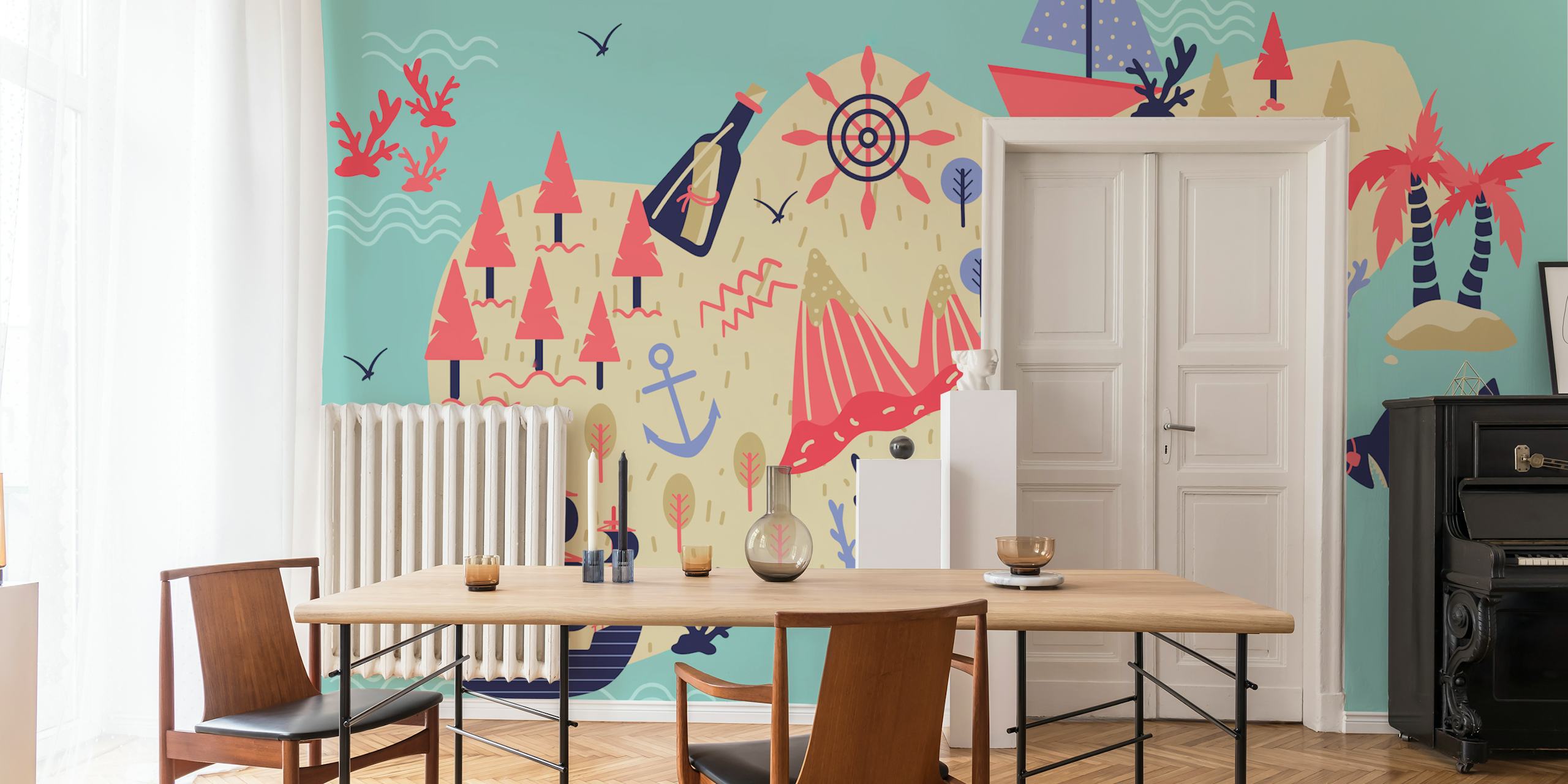 Barnens livfulla och Playful Map tapet