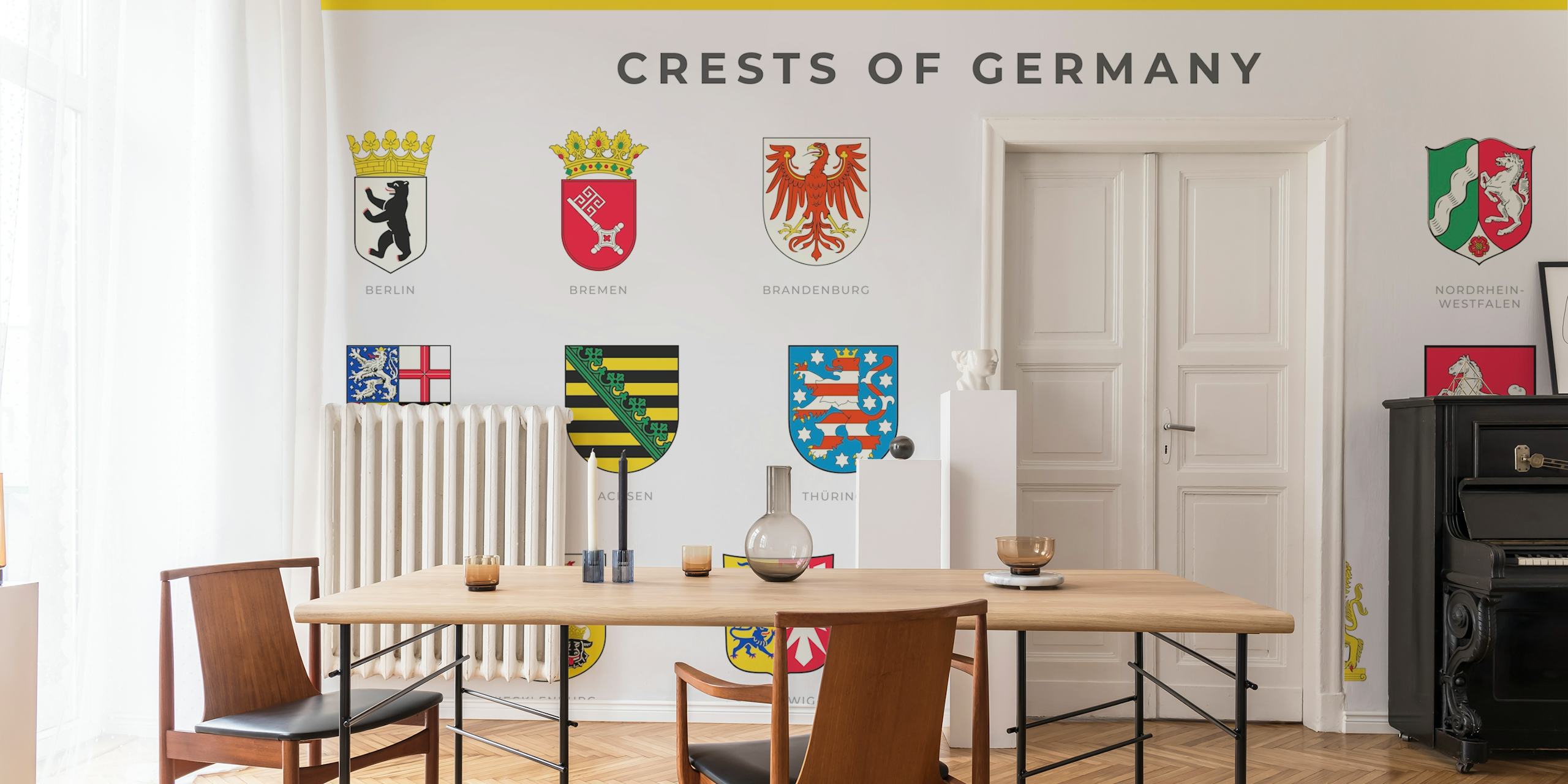 Deutschland wallpaper featuring German crests in a room