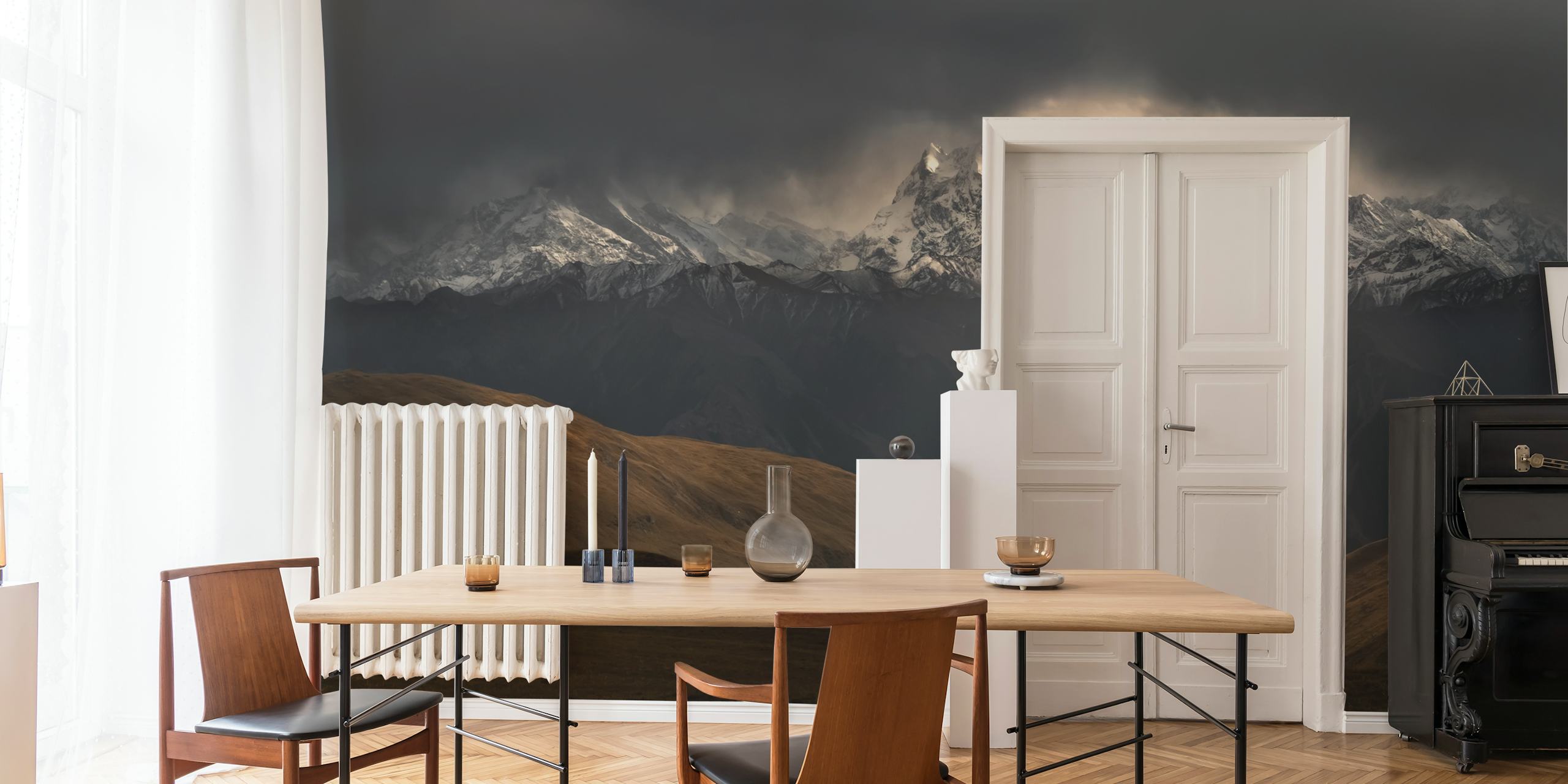 Snow Mountain Peak wallpaper in a room