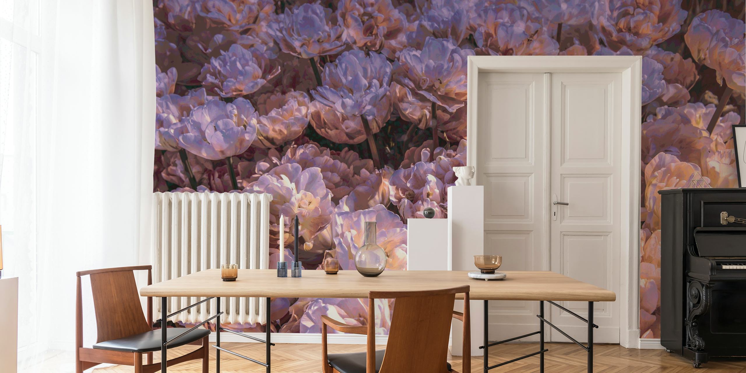 Papel de parede Blush Lush Floral em um quarto