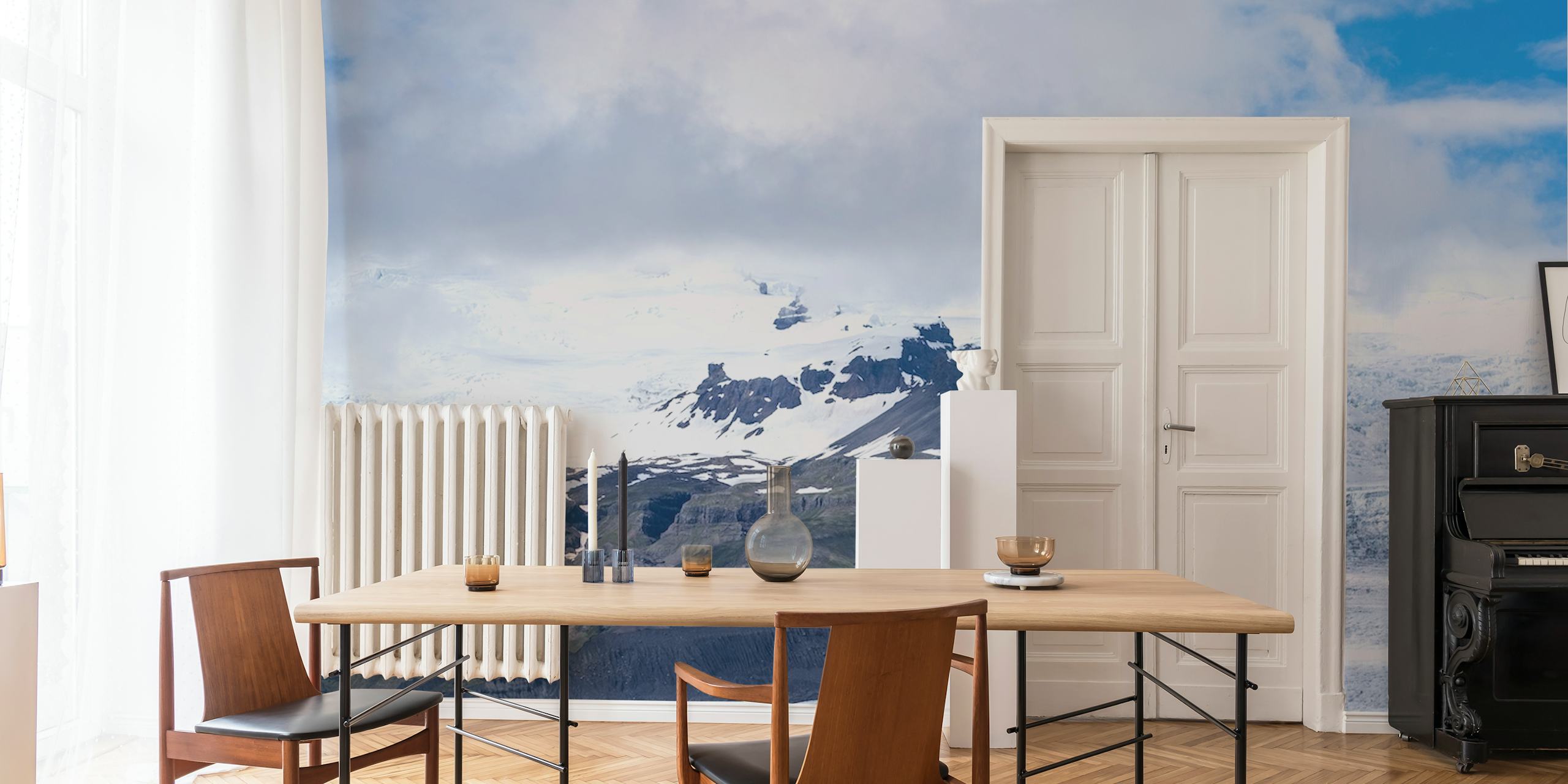 Icelandic glacier landscape wallpaper in a room