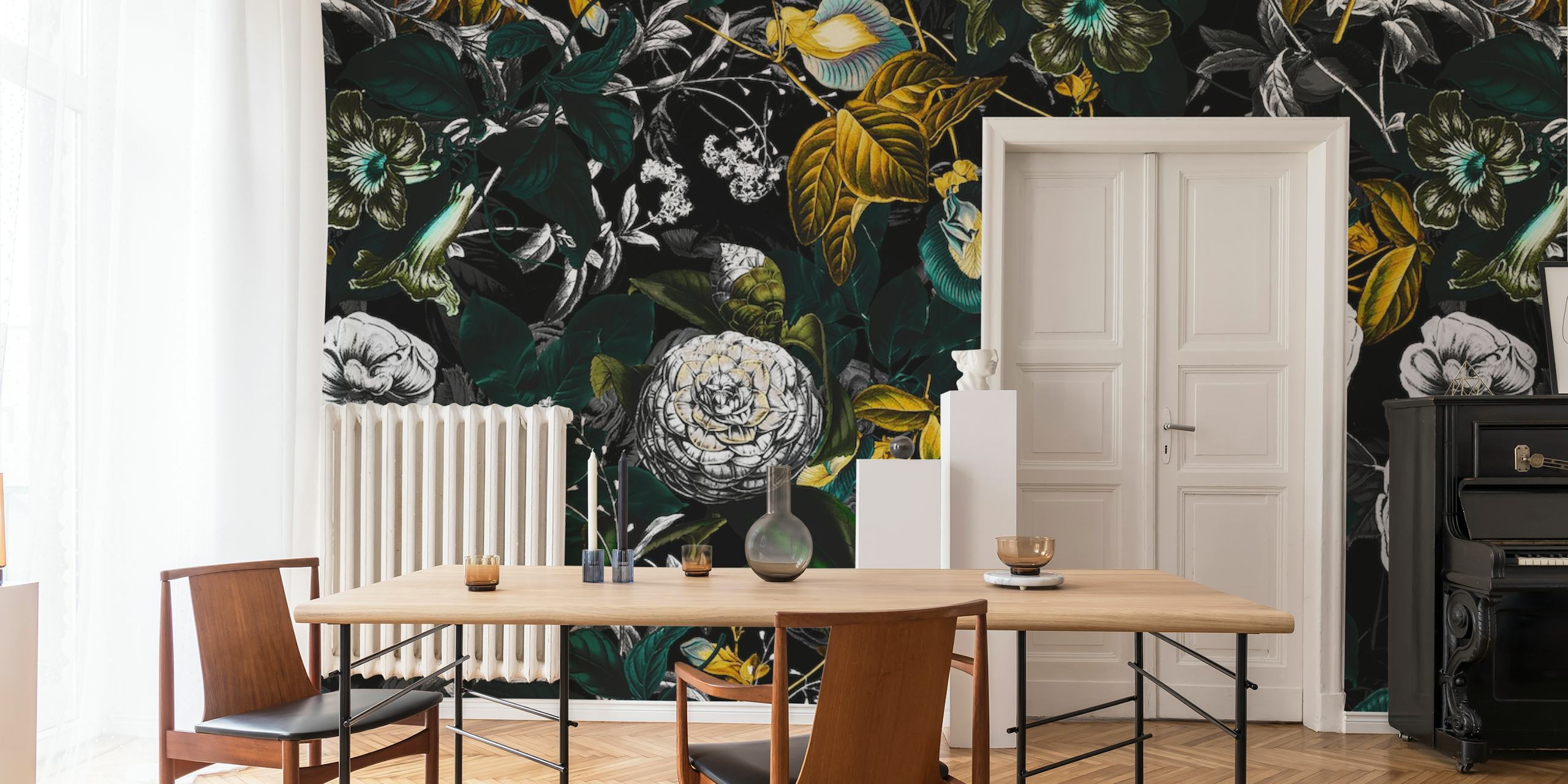 Exotic Garden - night floral wallpaper design