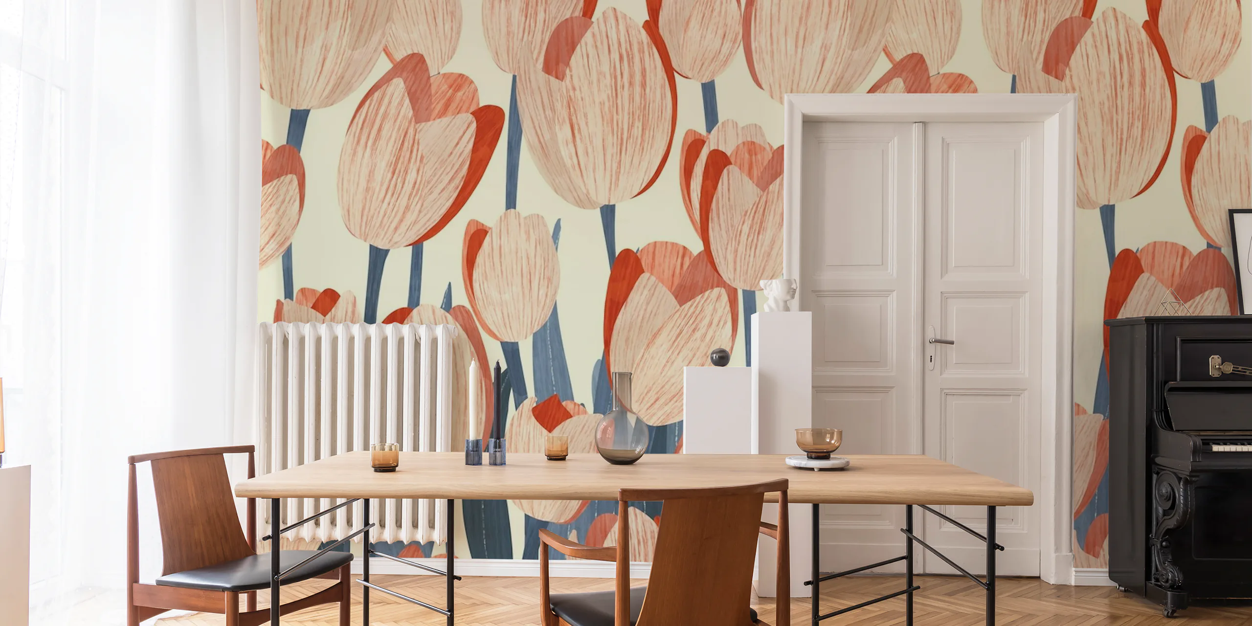 Brighten up your space with Tulips Spring Wallpaper | Happywall