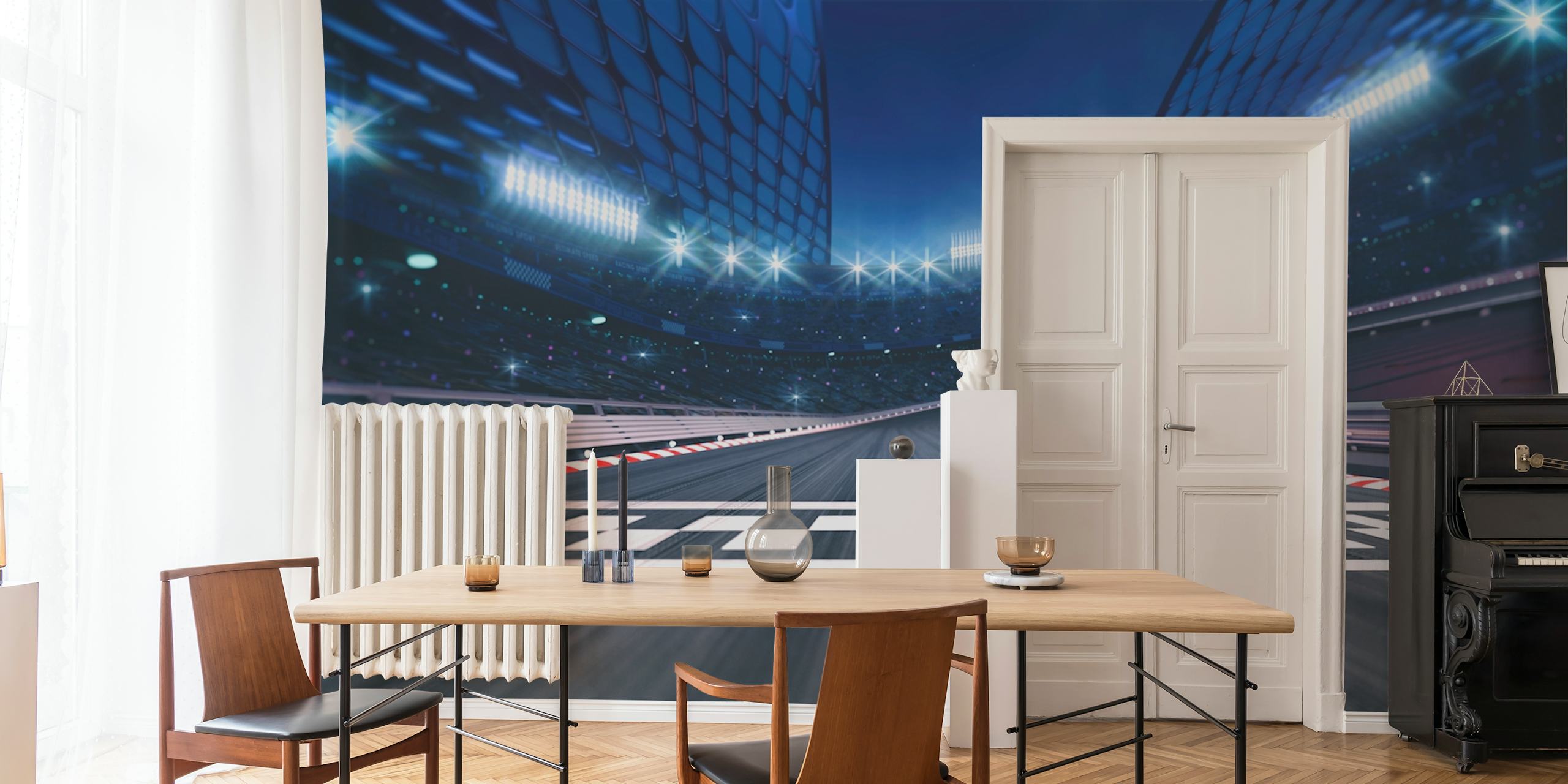 Papel de parede Racing track finish em um quarto