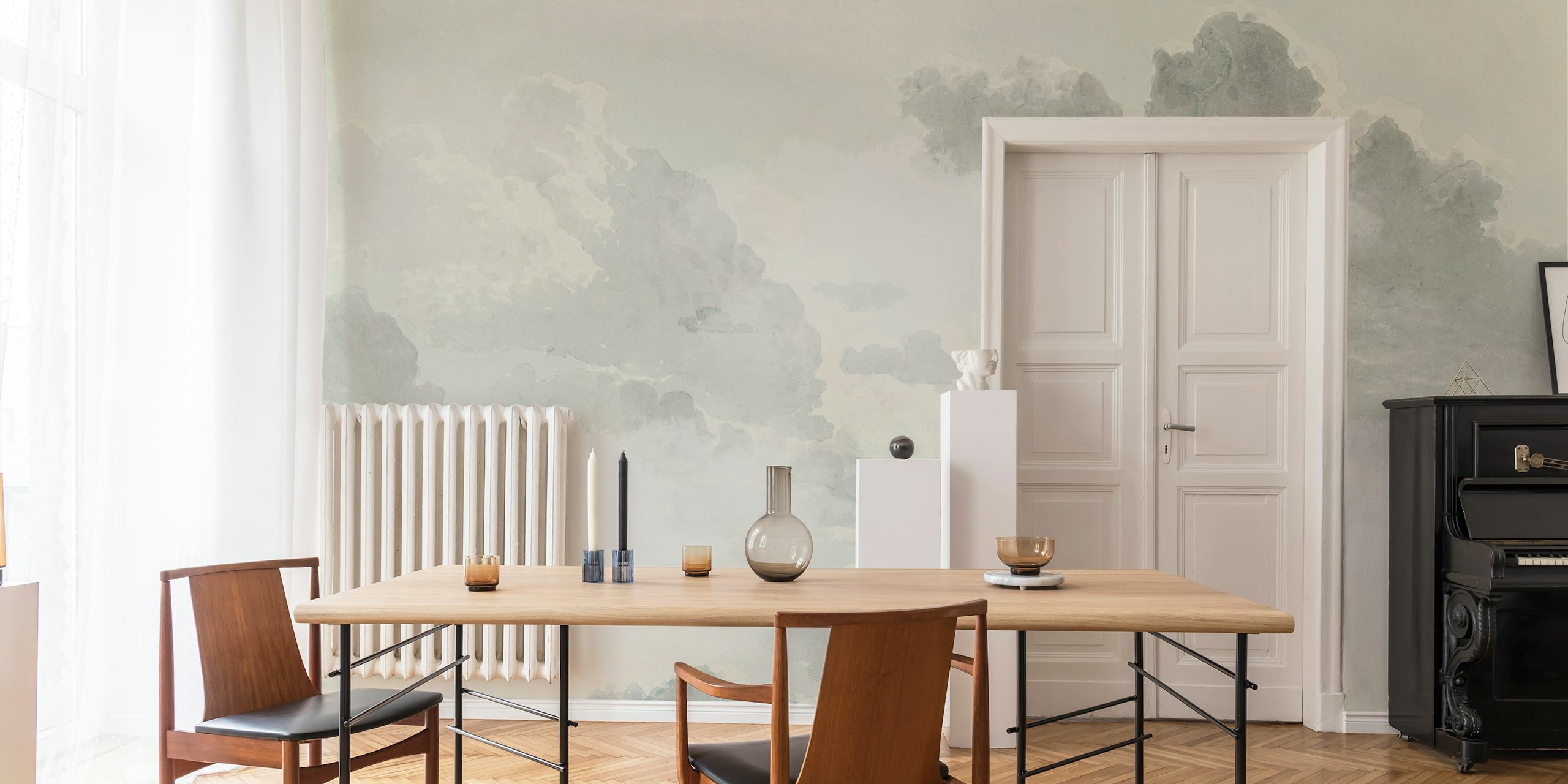 Soft Vintage Clouds tapet i ett rum