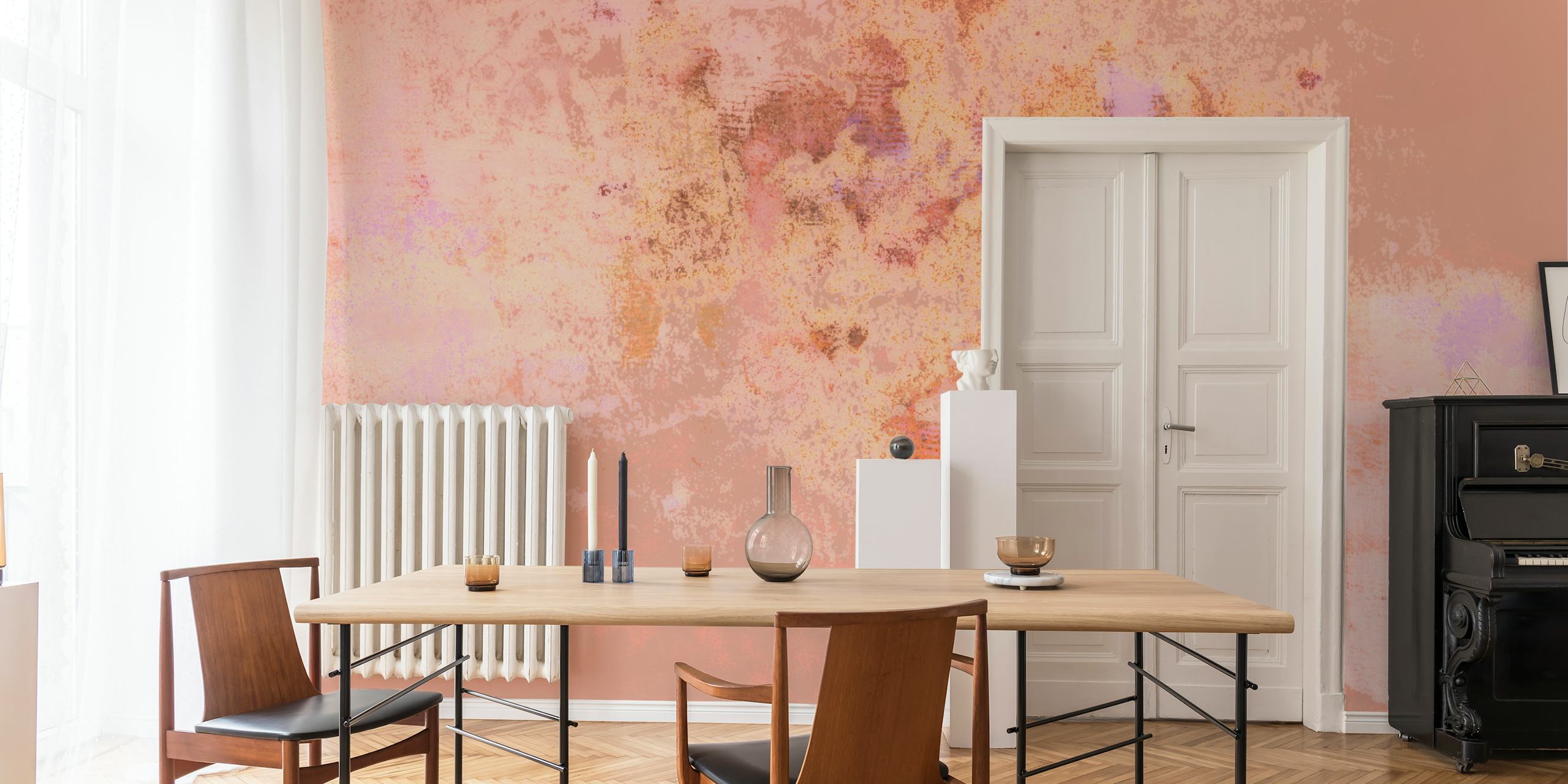 Papel de parede Soft Japandi Coral Reef em um quarto