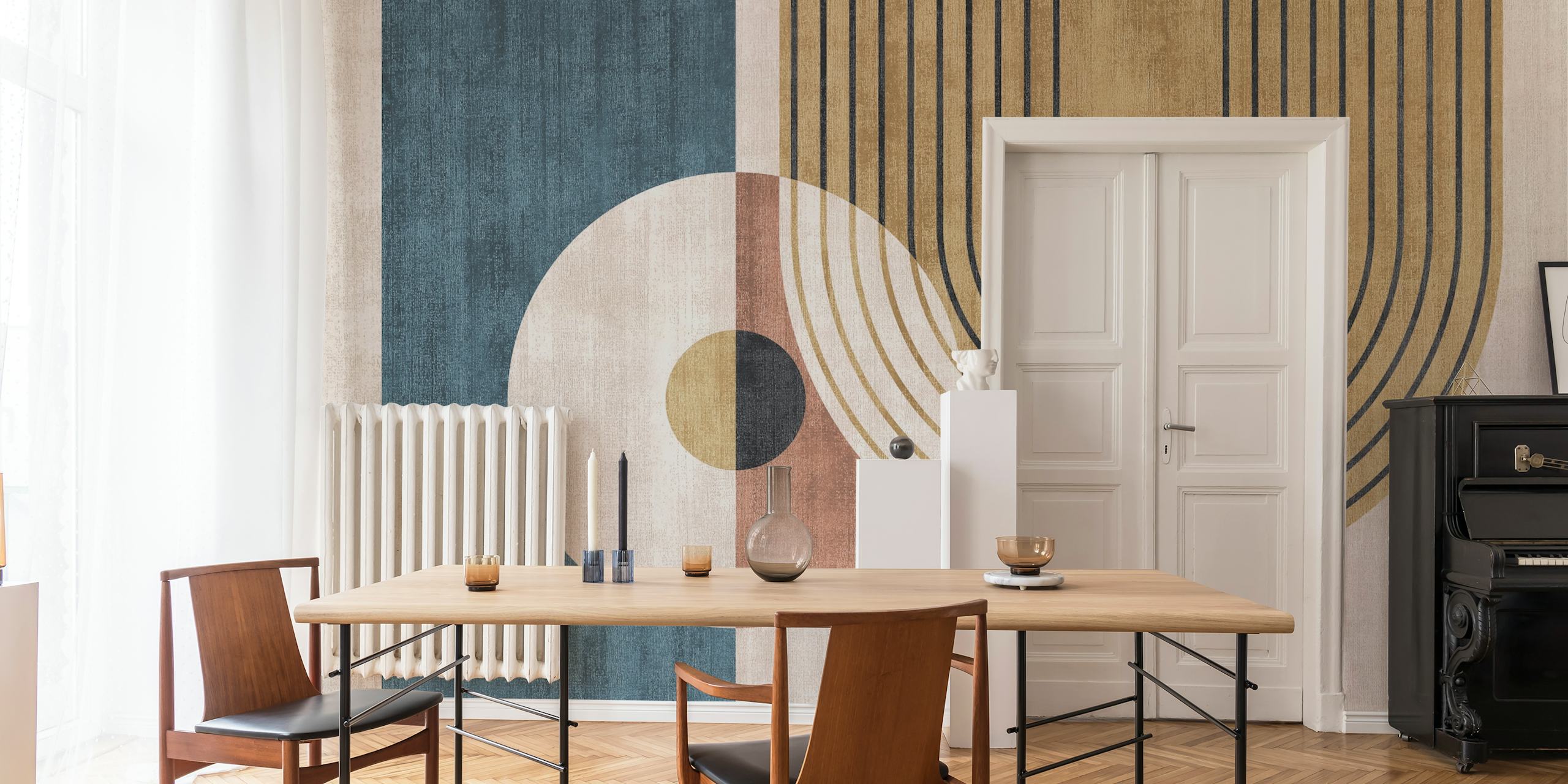Carta da parati di design Minimalist Japanese in una stanza