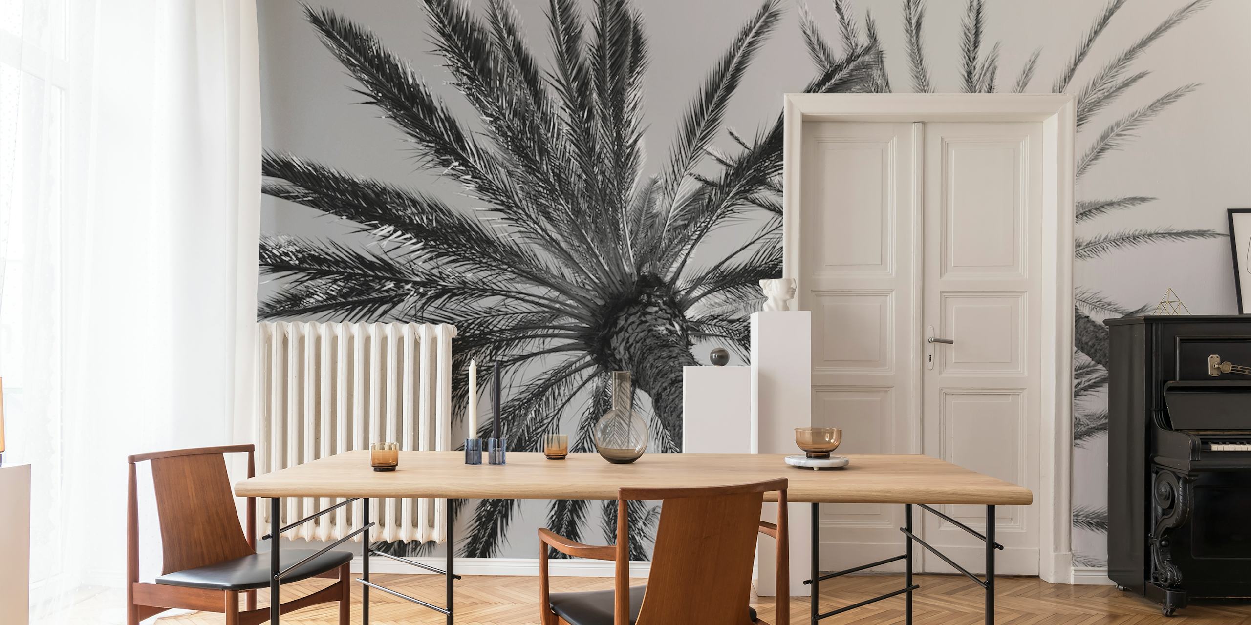 Palm Trees Bliss 2 wallpaper in a room