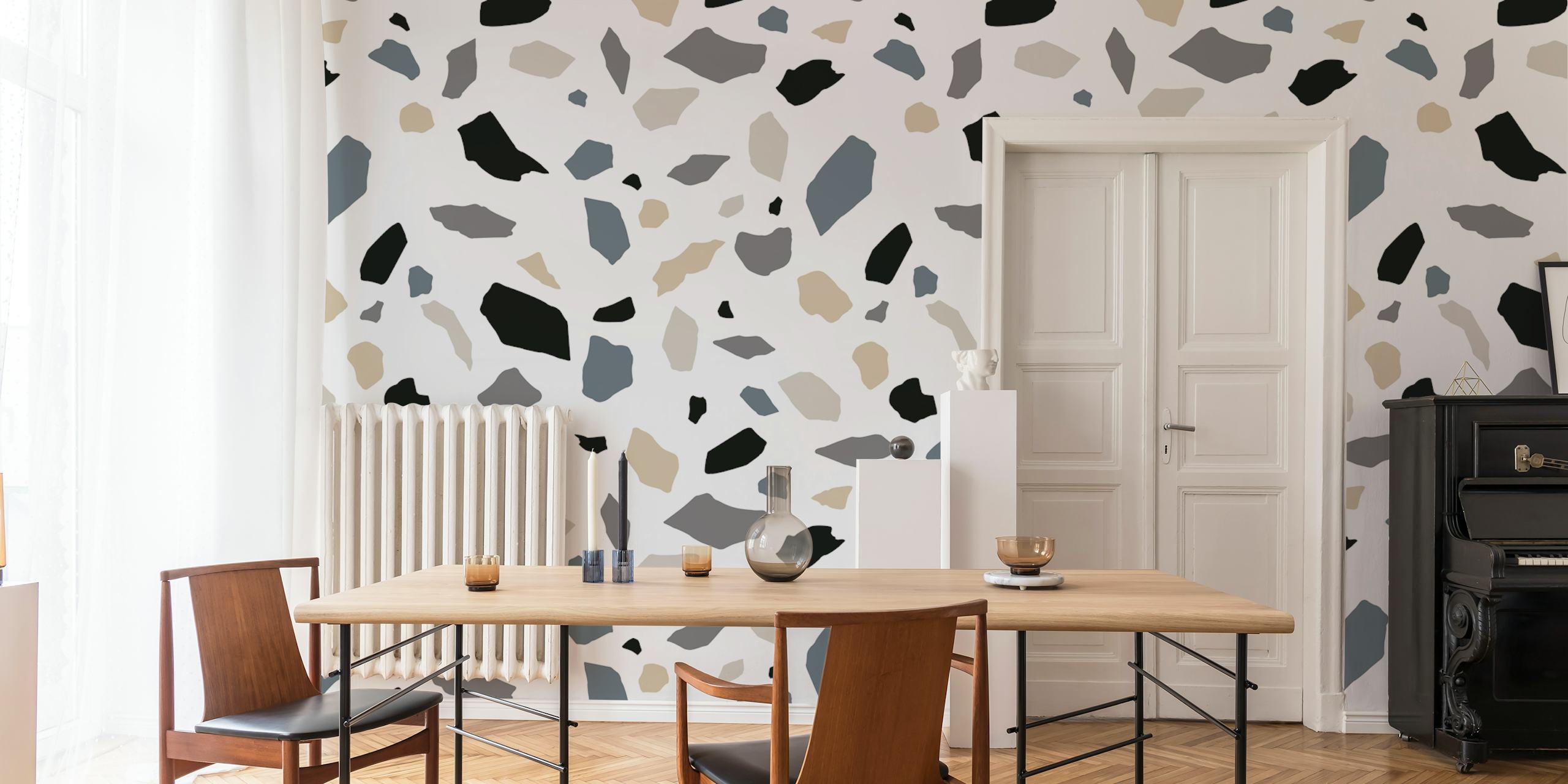 Mosaic Abstract 1 wallpaper in a modern room
