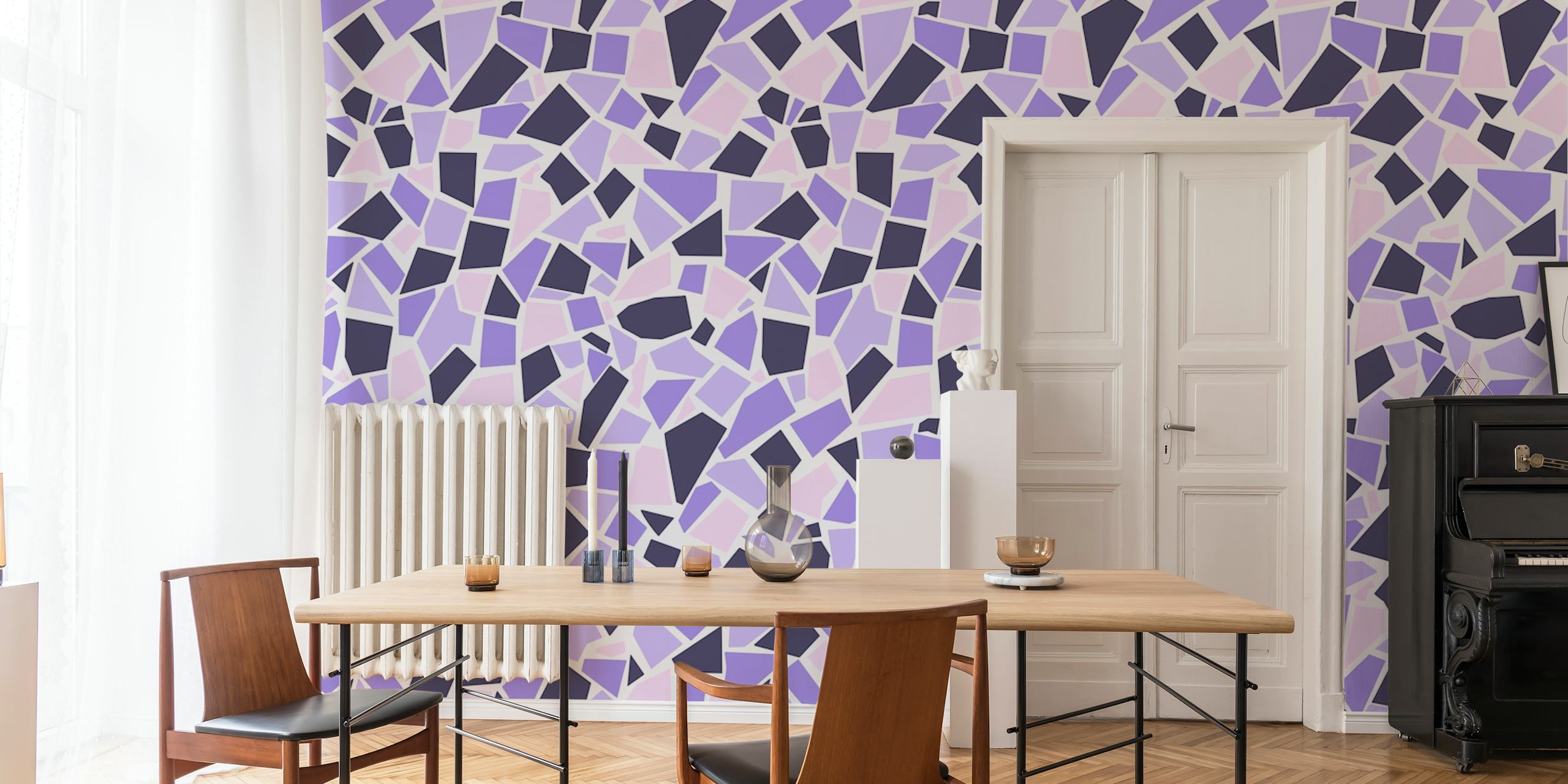 Mosaic art 1 purple tapeta v místnosti