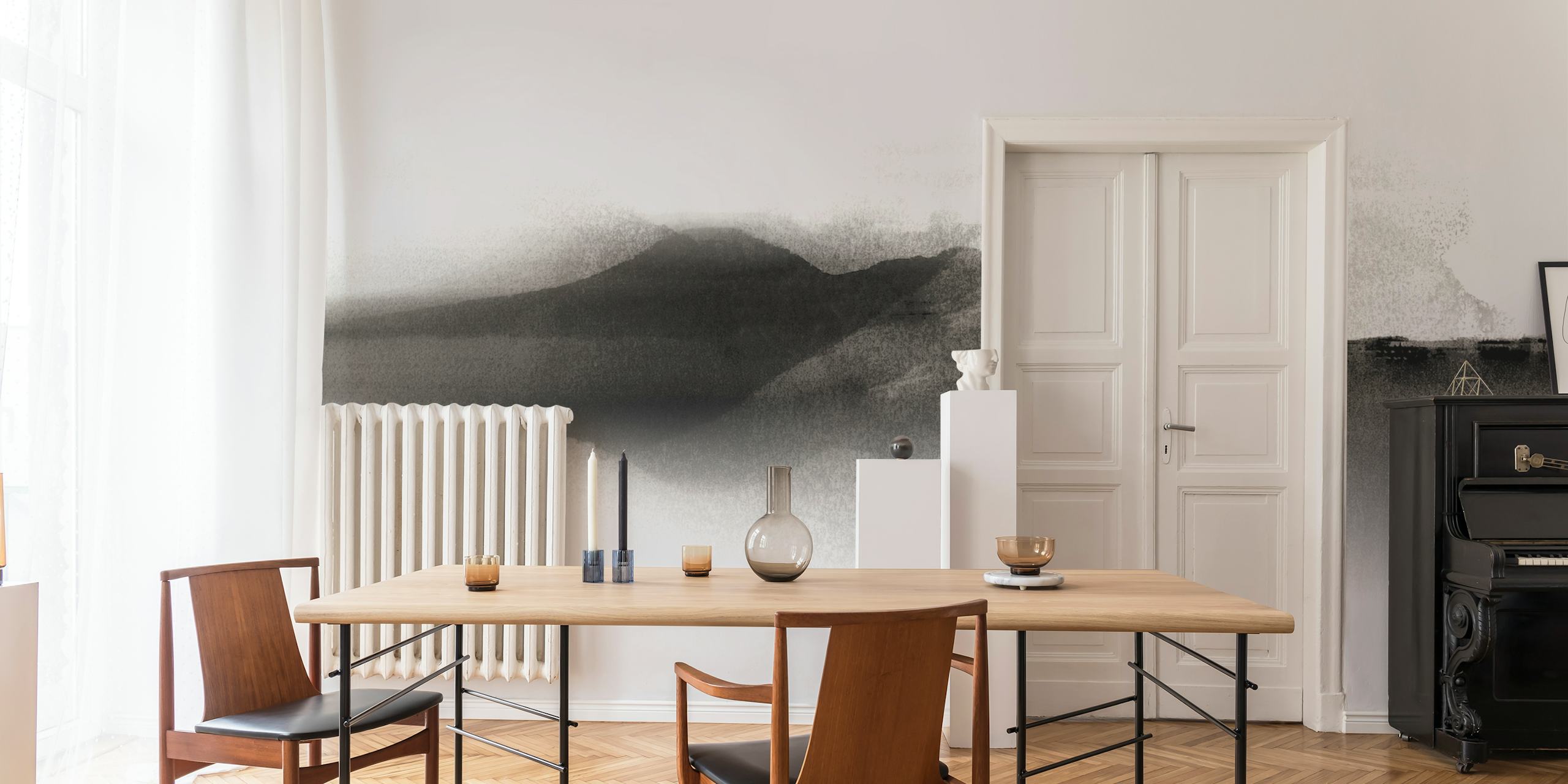 Soft Japan Mountain Horizon Tapete in einem Raum