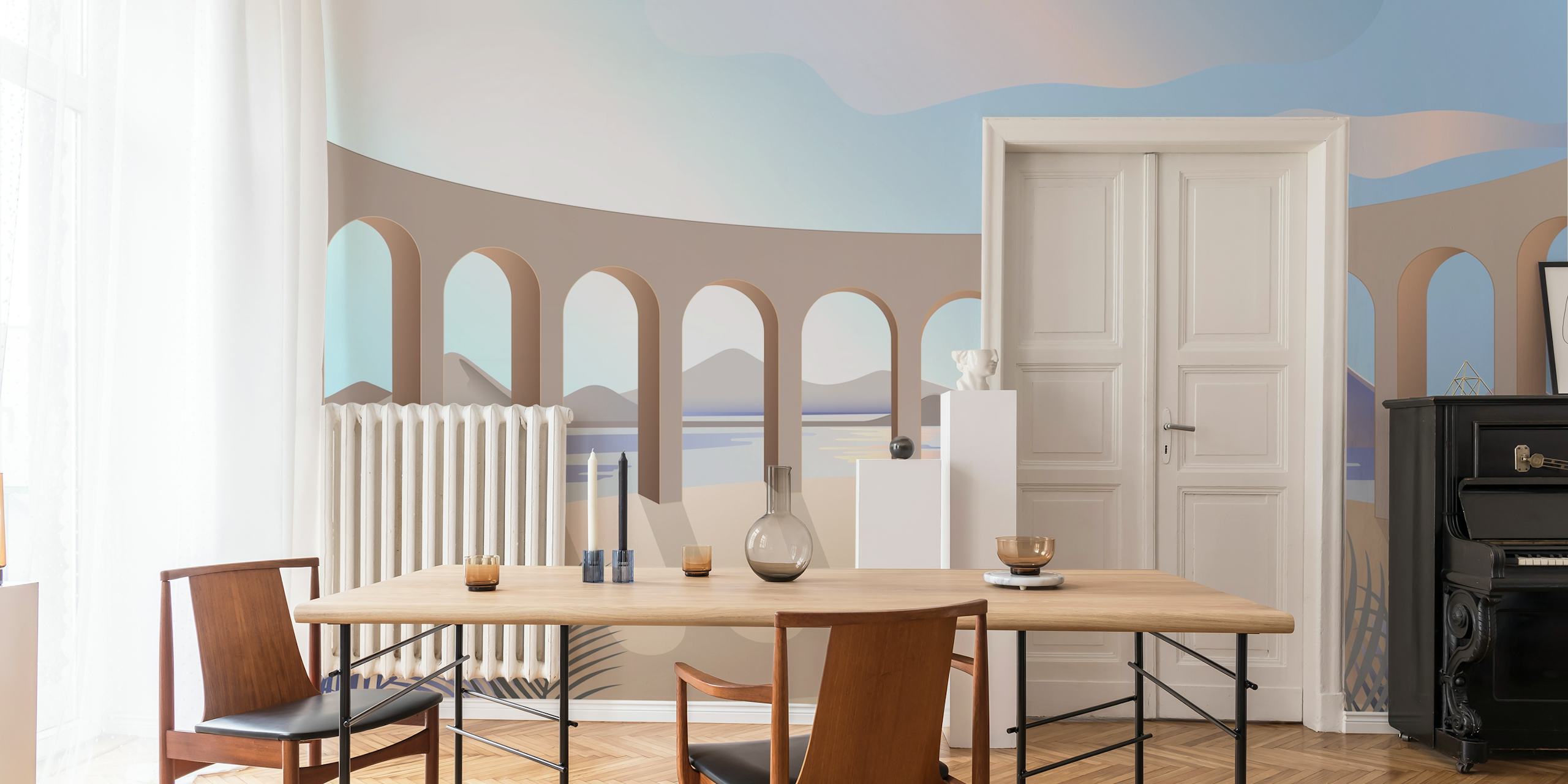 Landscape With Exedra Tapete In Einem Zimmer