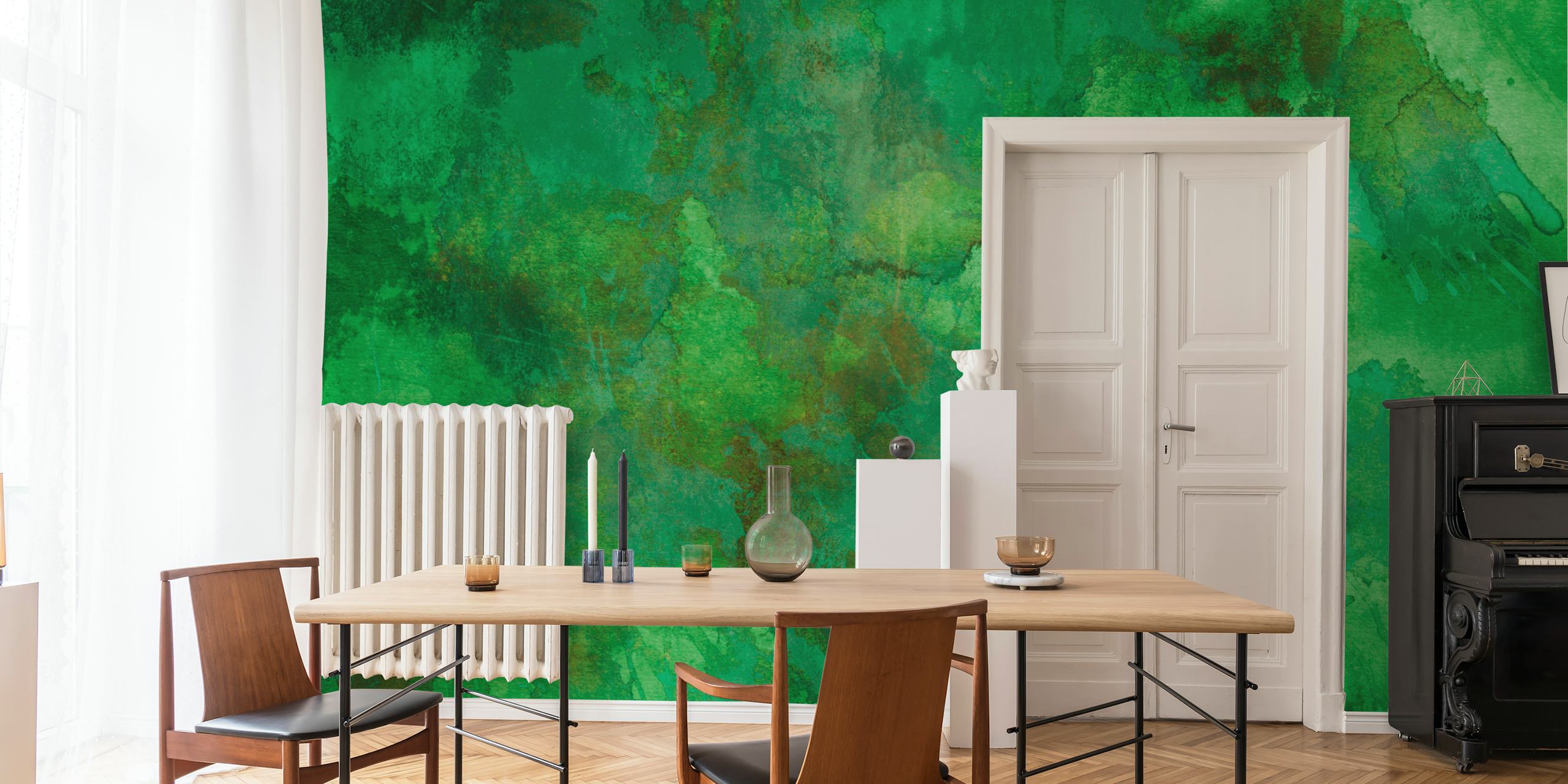 Papel de parede Nordic Moss exibido em um quarto