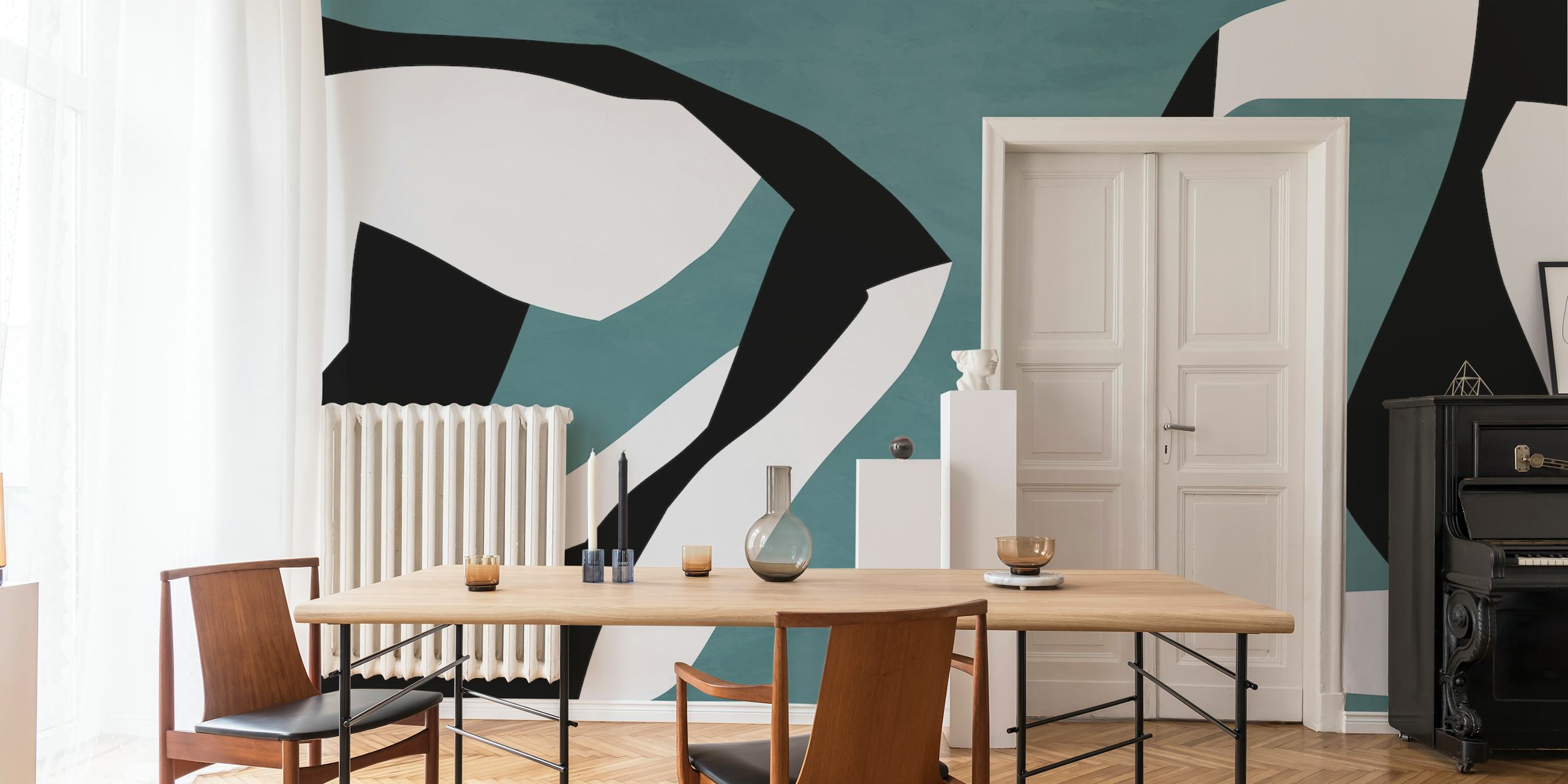 Abstract wallpaper in a modern room