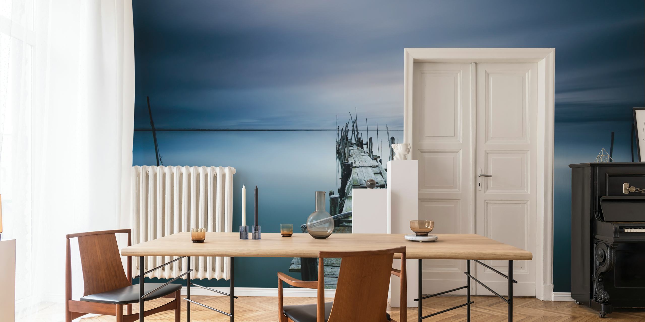 Timeless tapetdesign med stille vandscene