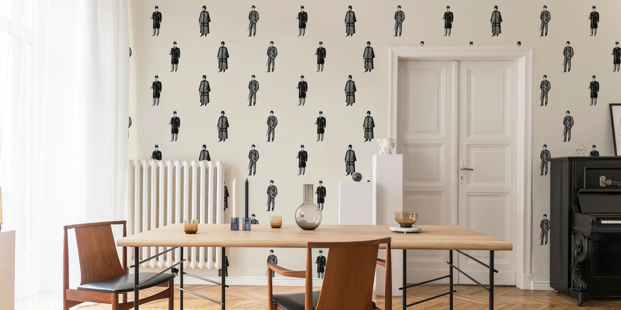 Vintage Man wallpaper pattern in a room