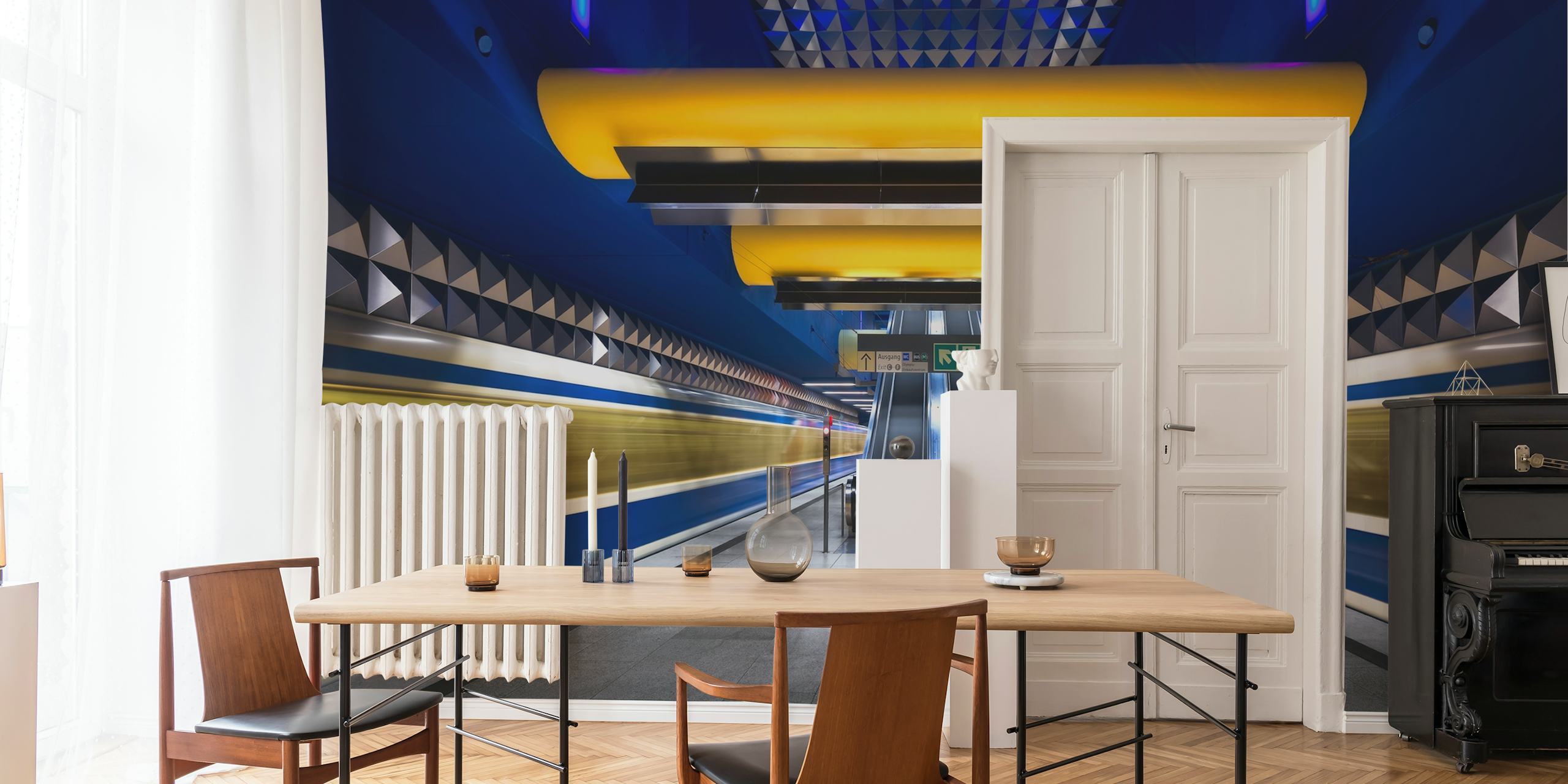 Munich Underground behang in een moderne kamer
