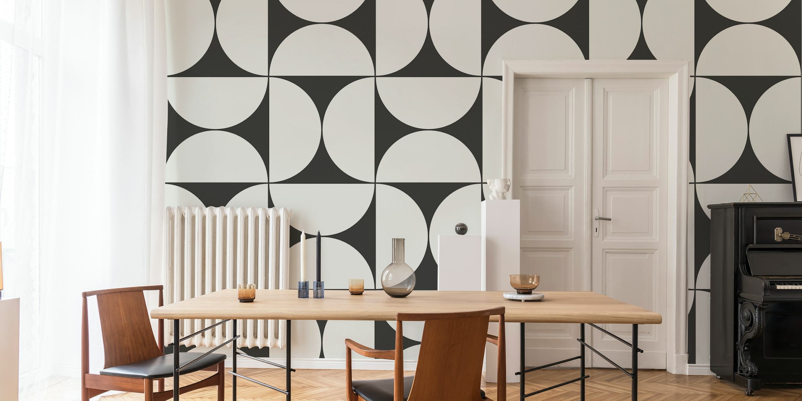 Mid-Century Modern Pattern No16 tapet i ett rum