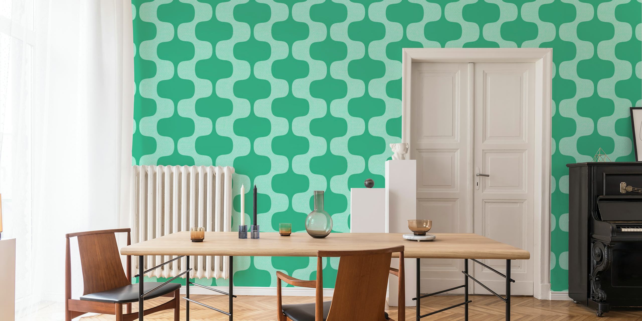 Spring Love Seaweed wallpaper in a room