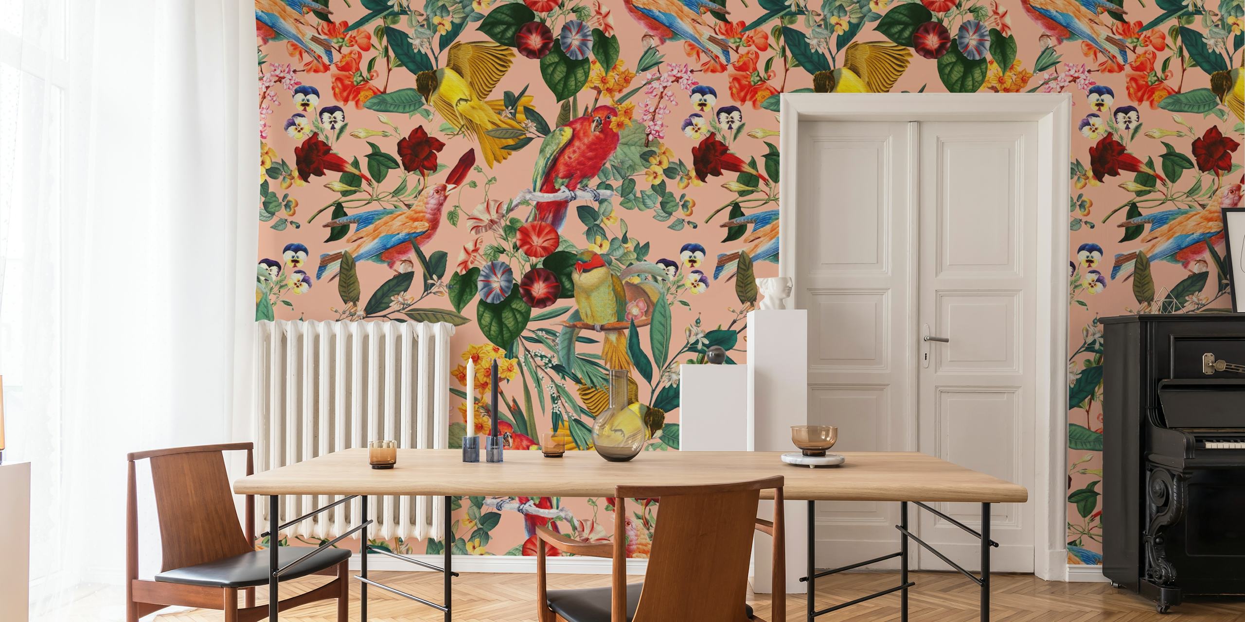 World of Birds IX wallpaper design in a room