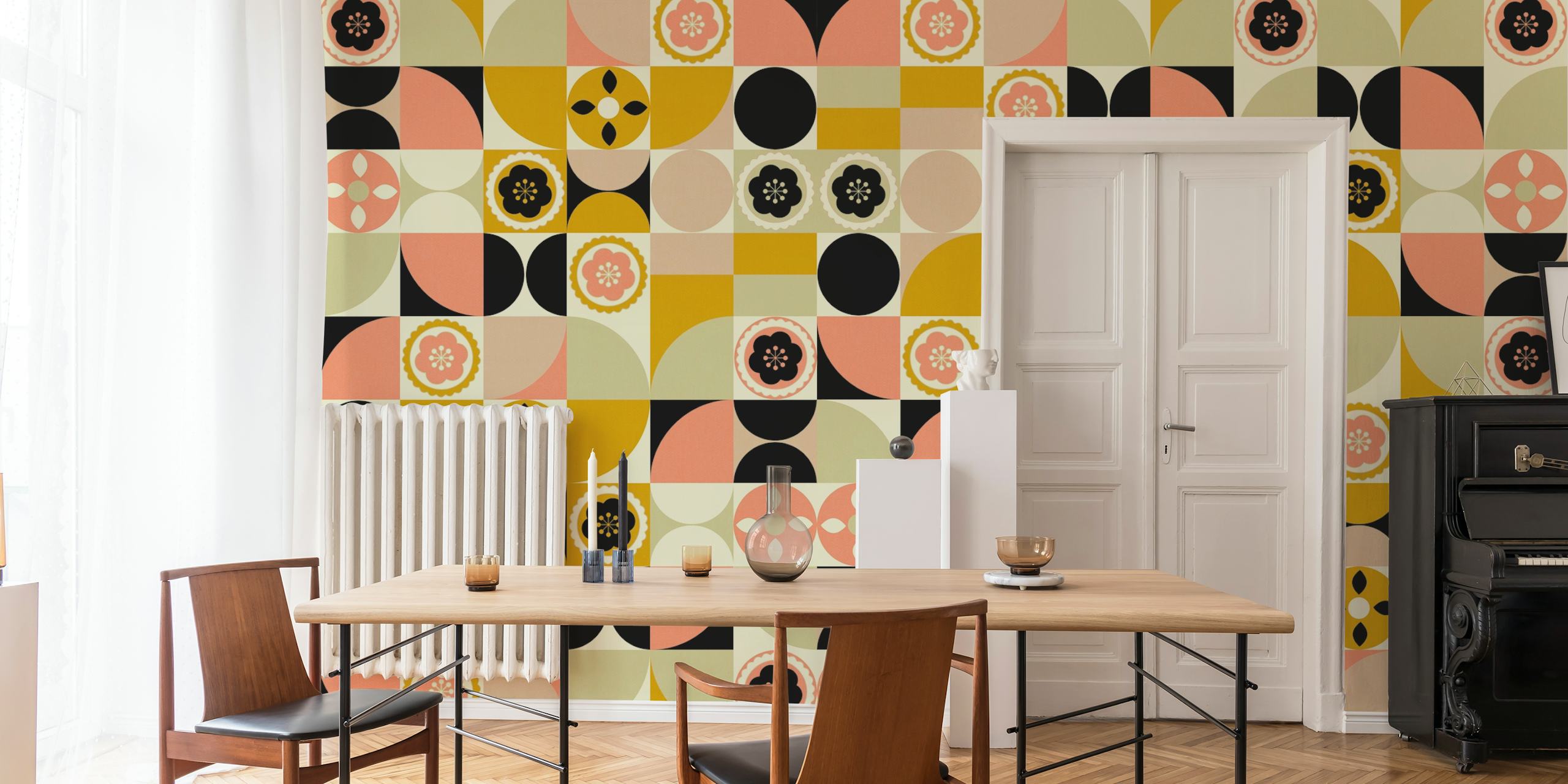 Contemporary Floral Bauhaus tapetdesign