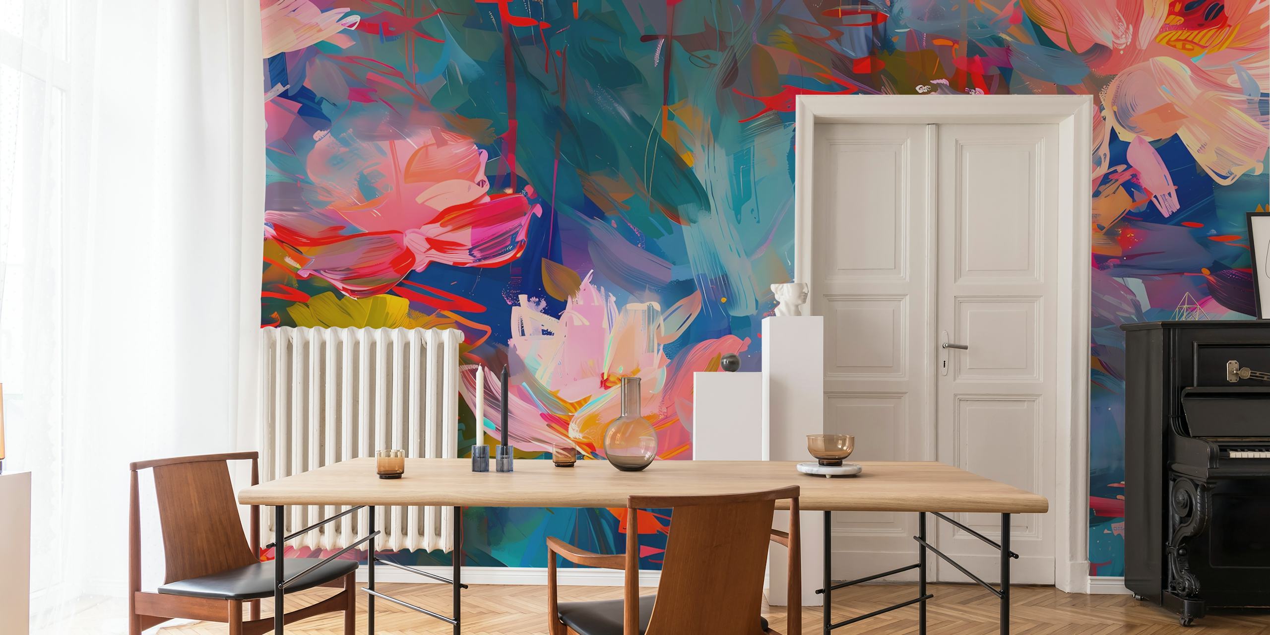 Värikäs kukkakuvio