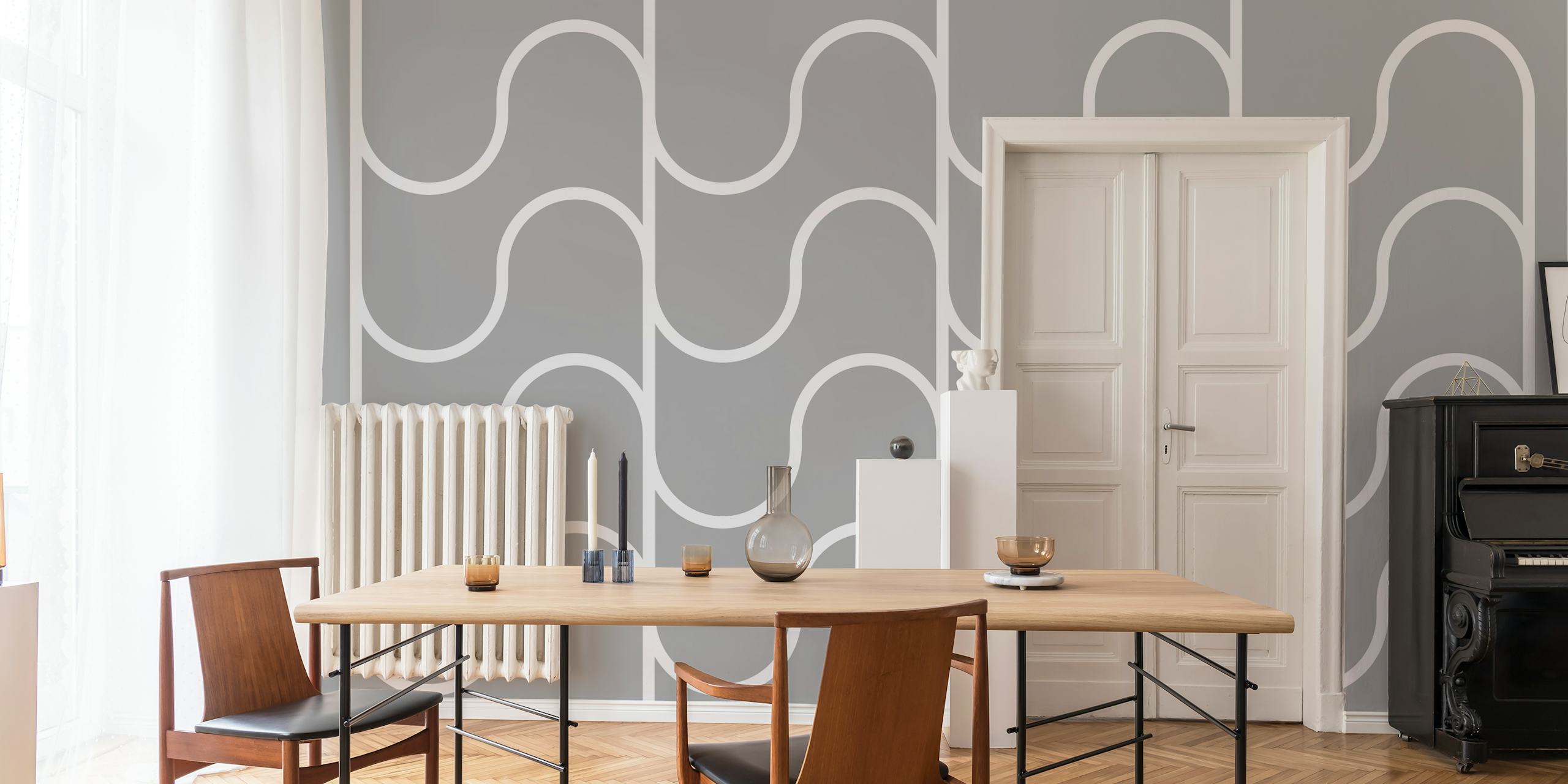 Modern Wavy Elegance tapetti huoneessa