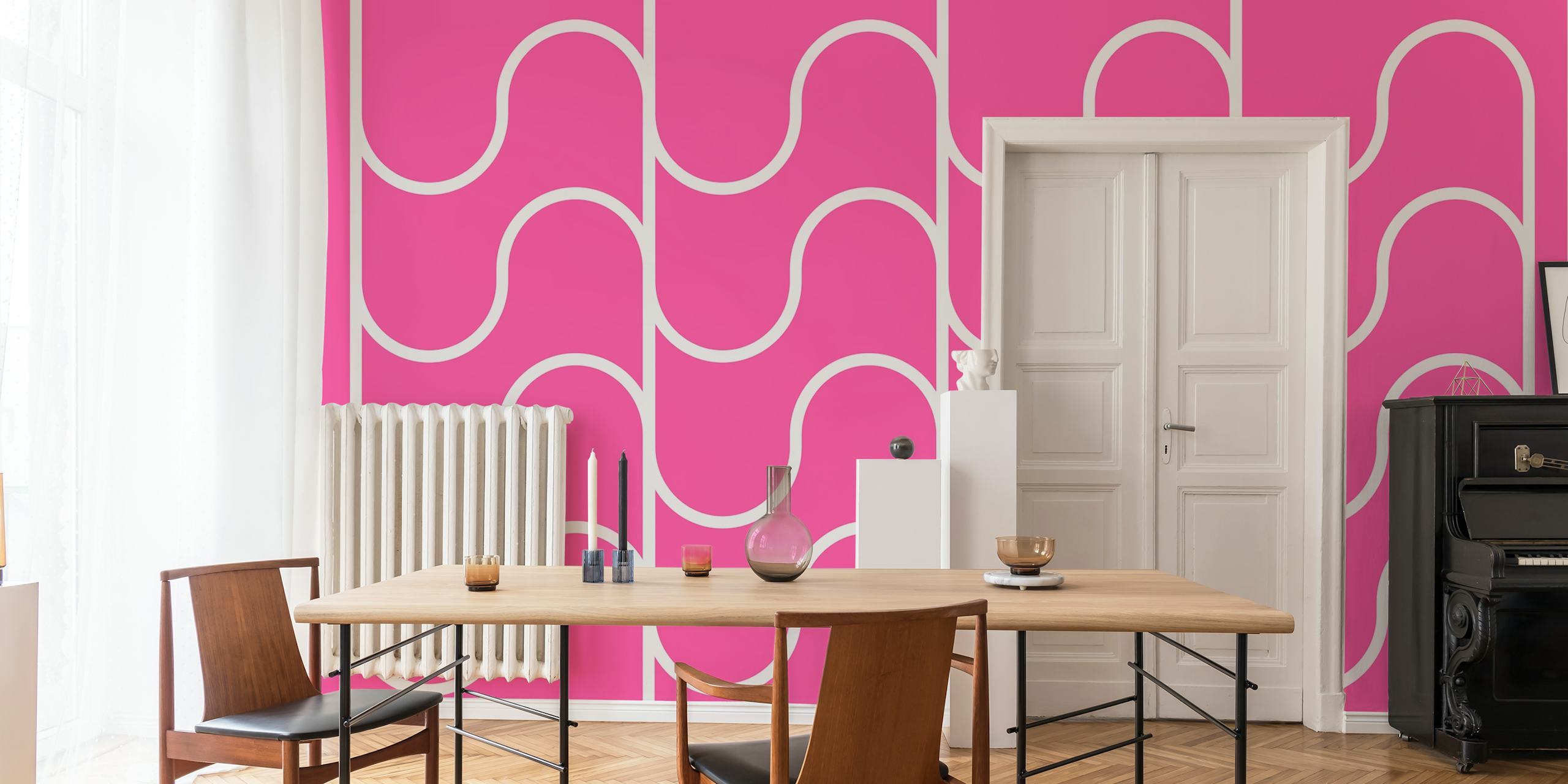 Retro Wavy Chic wallpaper in a vibrant room