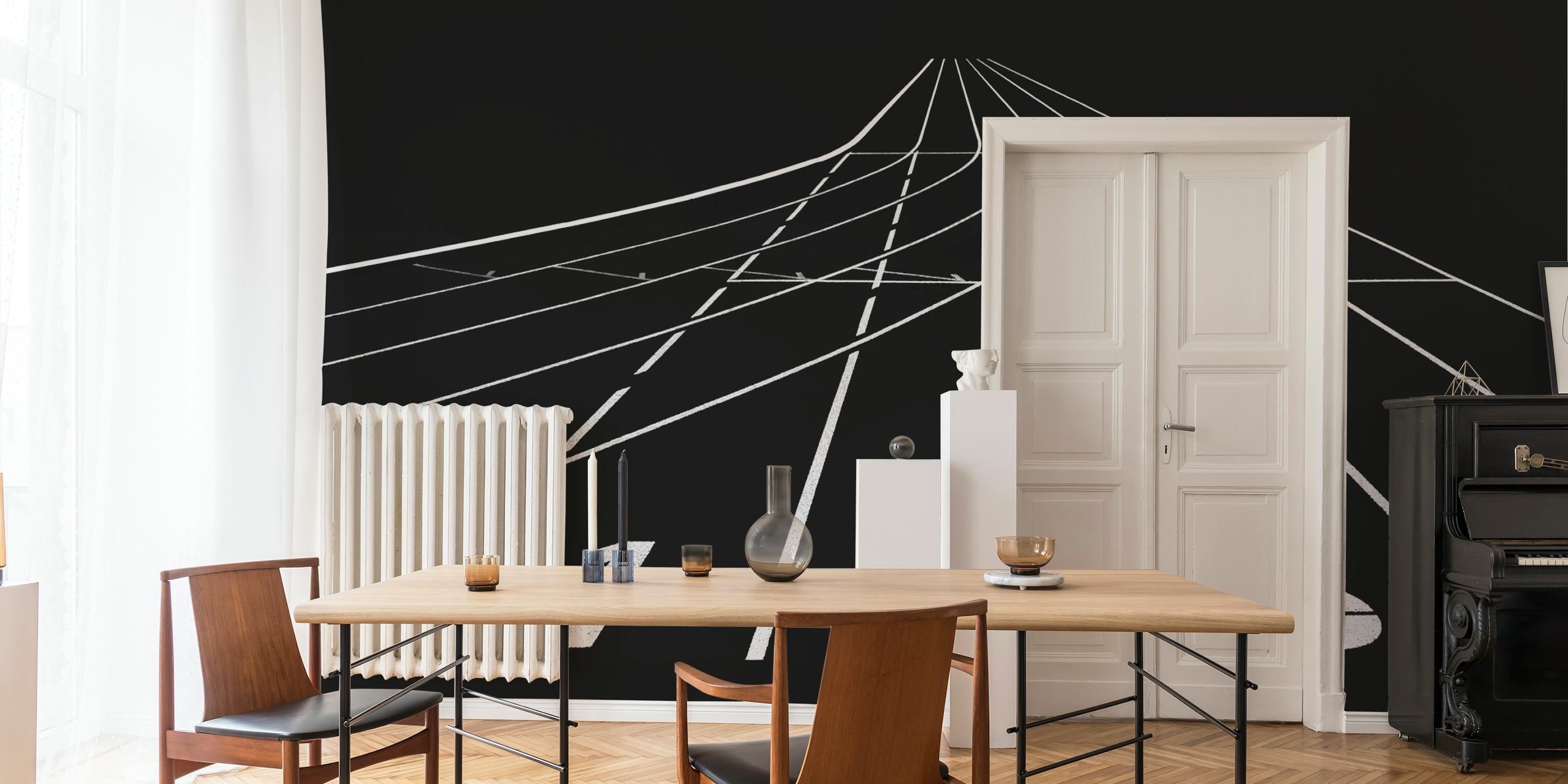 Stadium wallpaper in a modern interior