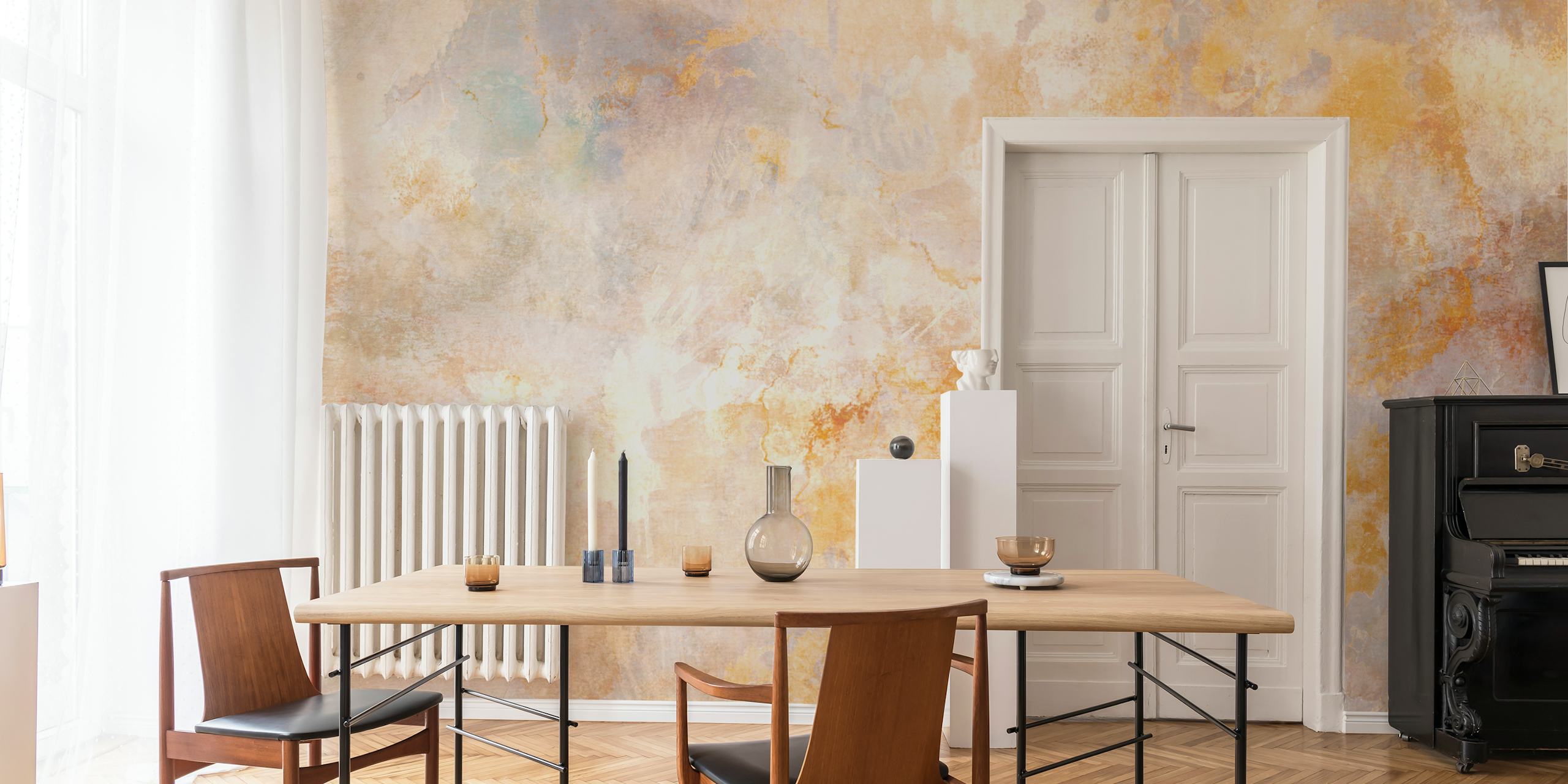 Vintage Gold Hues tapet i et rom