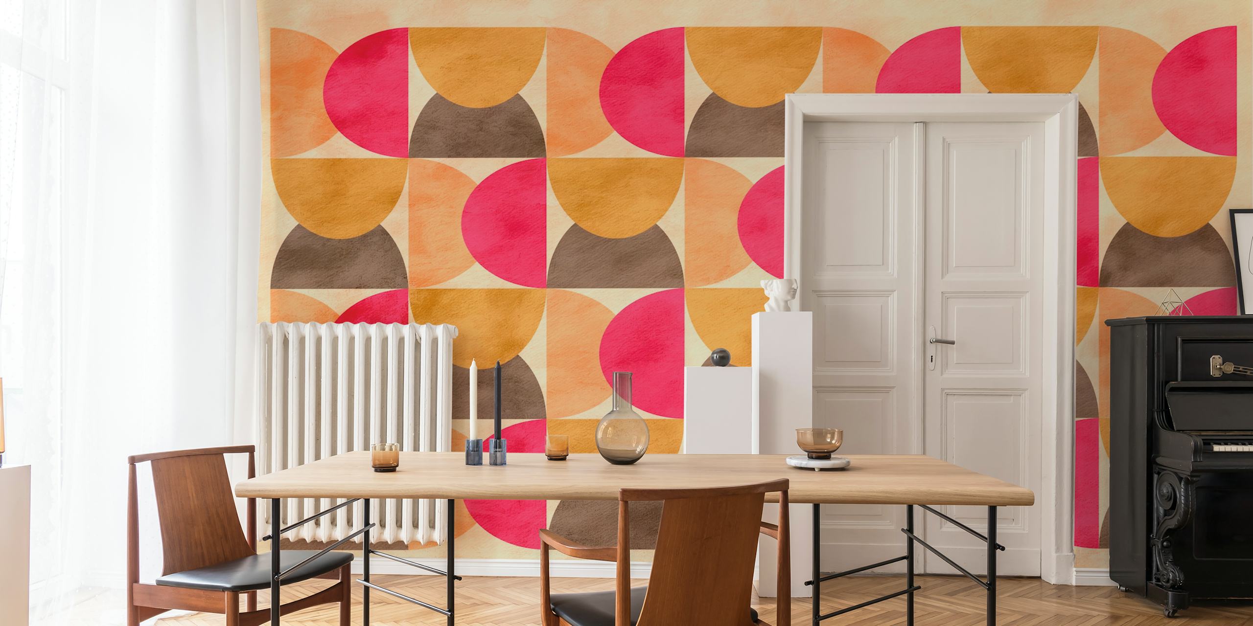 Autumn Hues Geometric Decor tapet vist i et rom