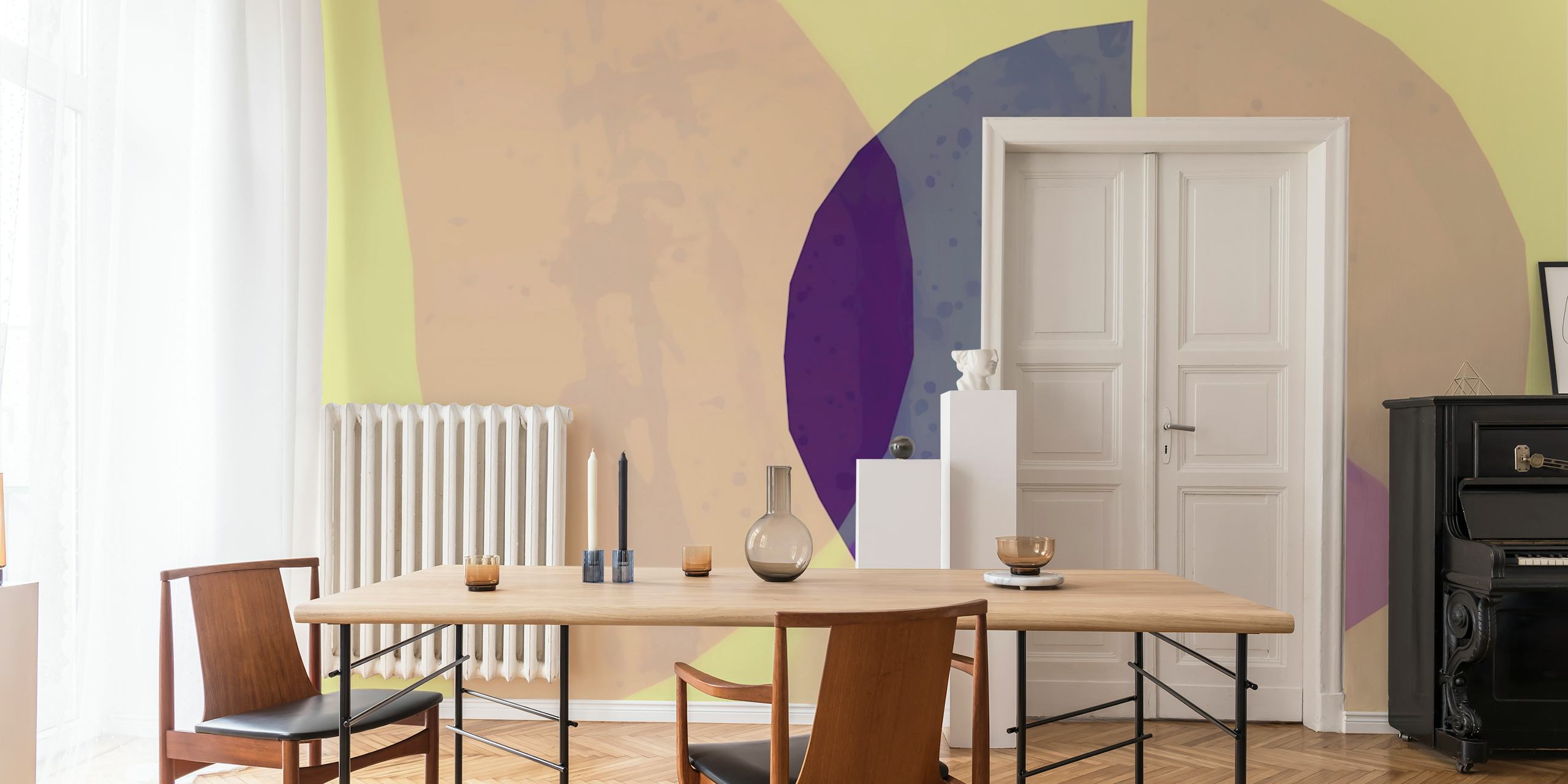 Pastel geometric blend wallpaper in a room