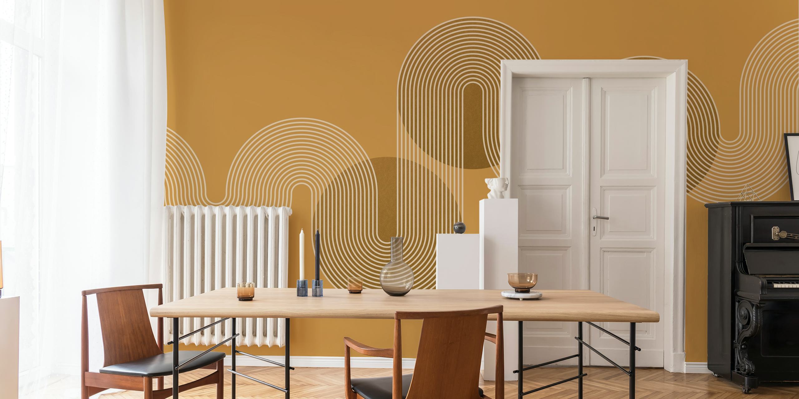 Tapeta Golden Waves Elegance v pokoji