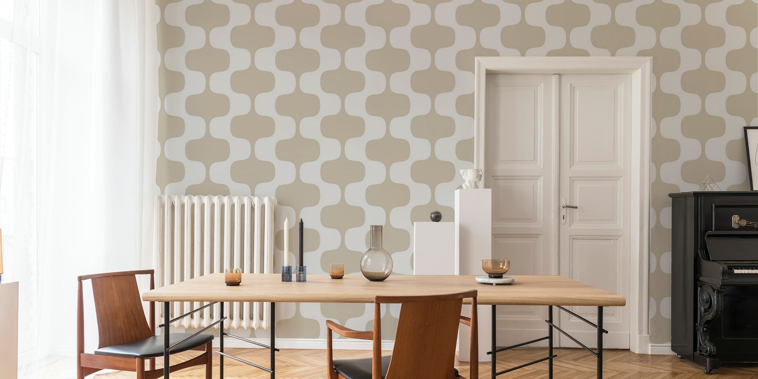 Curvilinear Aesthetics wallpaper in een kamer