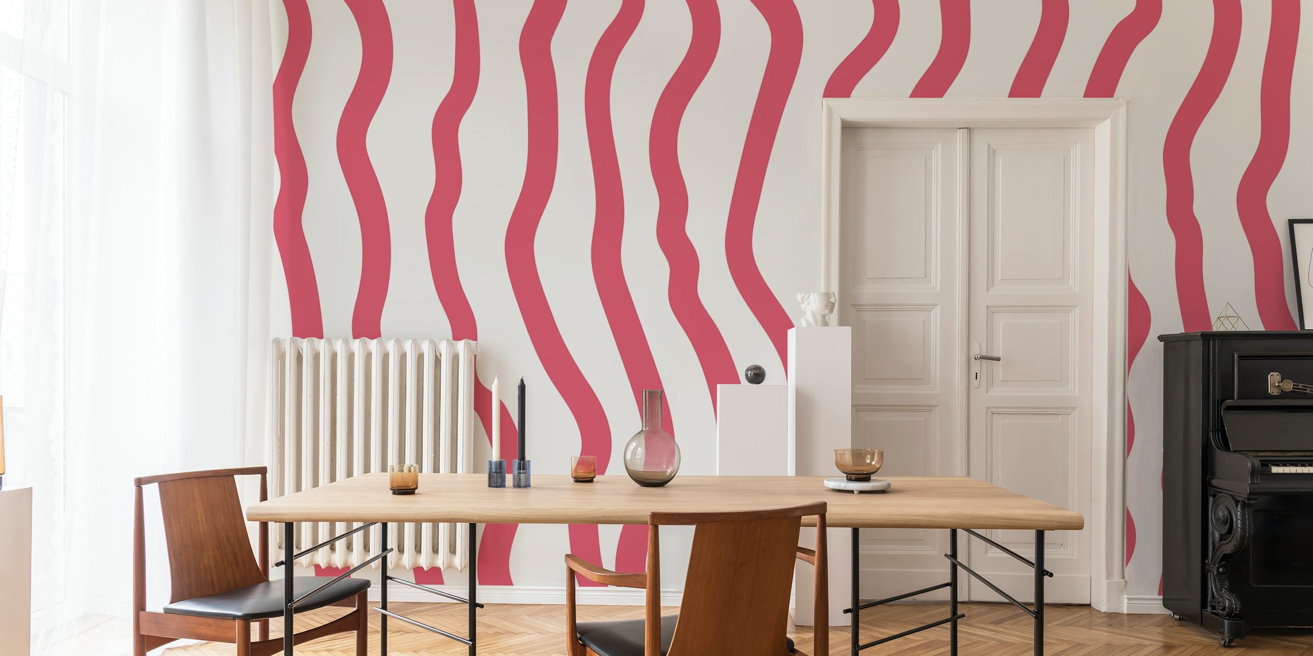 Papel pintado Curvy Chic Lines en una habitación moderna