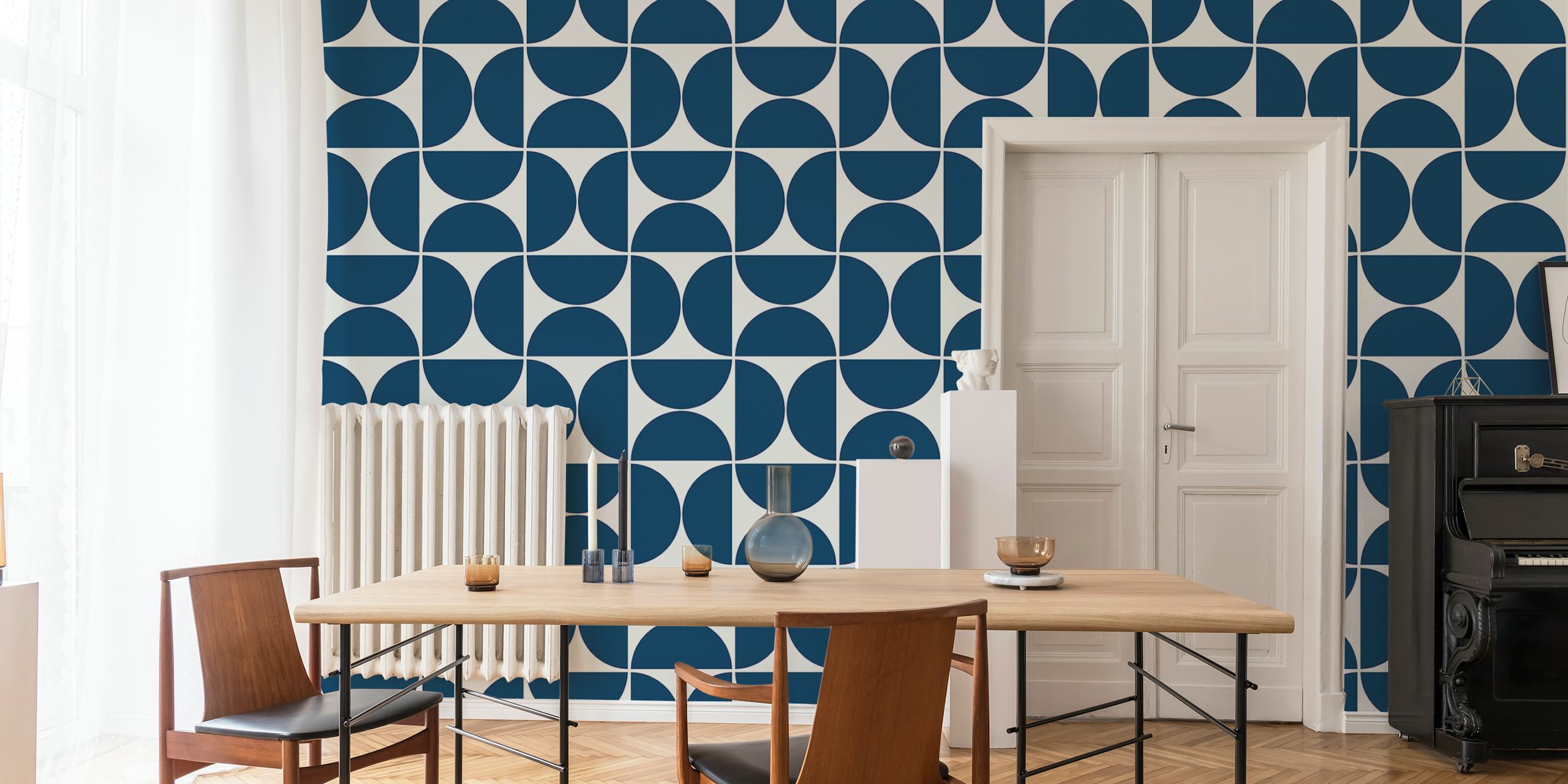 Papel pintado Mid-Century Modern Pattern en una habitación